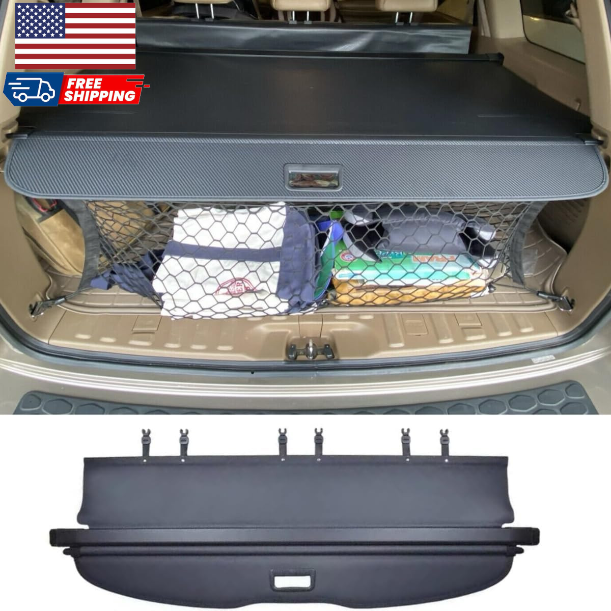 Retractable Cargo Cover Compatible with Honda Pilot 2003-2008 Trunk Accessori... Retractable Cargo Cover Compatible with Honda Pilot 2003-2008 Trunk Accessori...