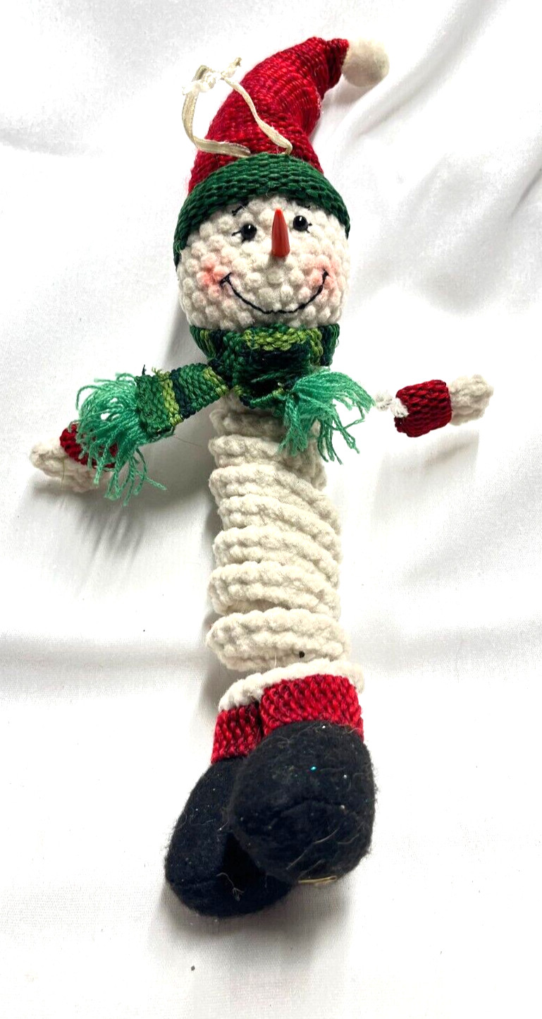 Tall Spring Shaped Snowman- about 10" Long