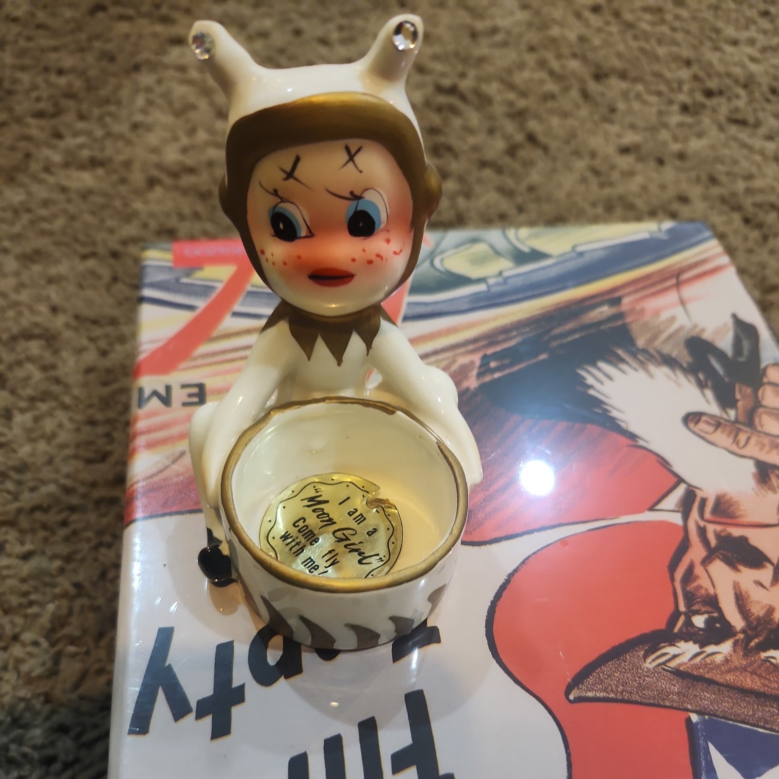 Vintage Enesco  1960's MOON GIRL Pixie sitting 
