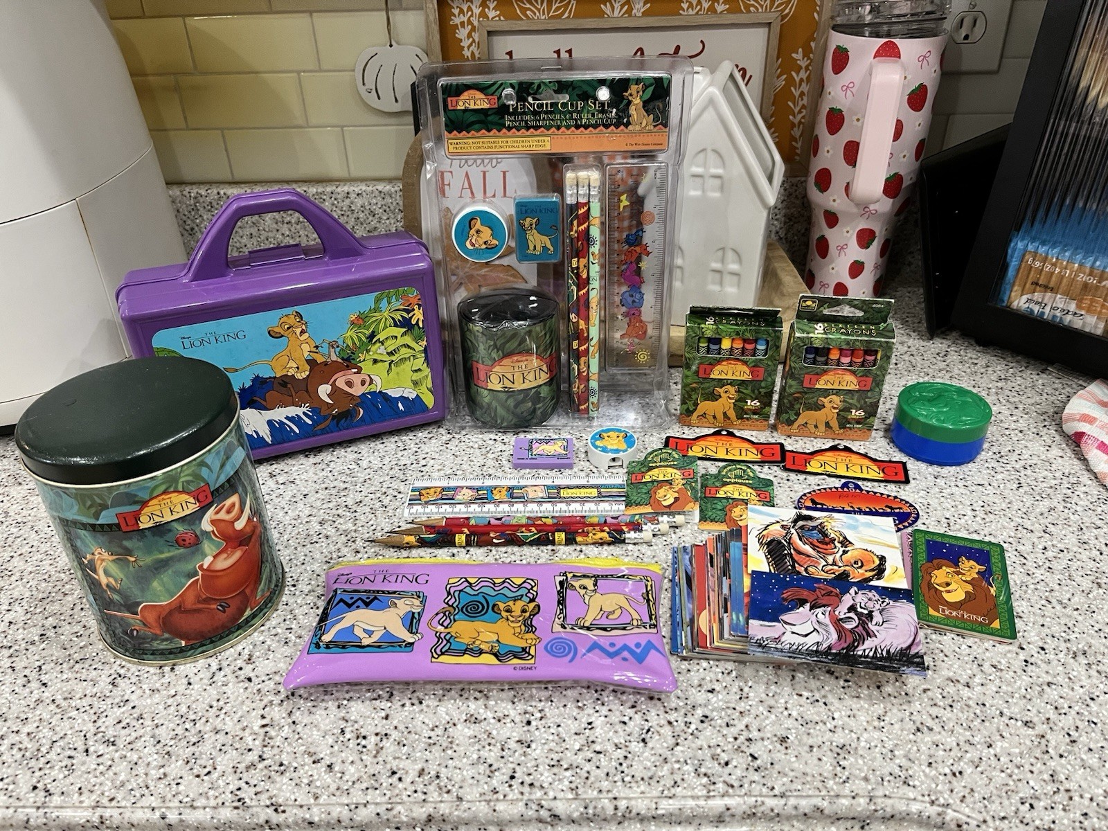 Vintage 1990s Disney The Lion King Lot Of School/Stationary Items Pencil Cup Set Vintage 1990s Disney The Lion King Lot Of School/Stationary Items Pencil Cup Set