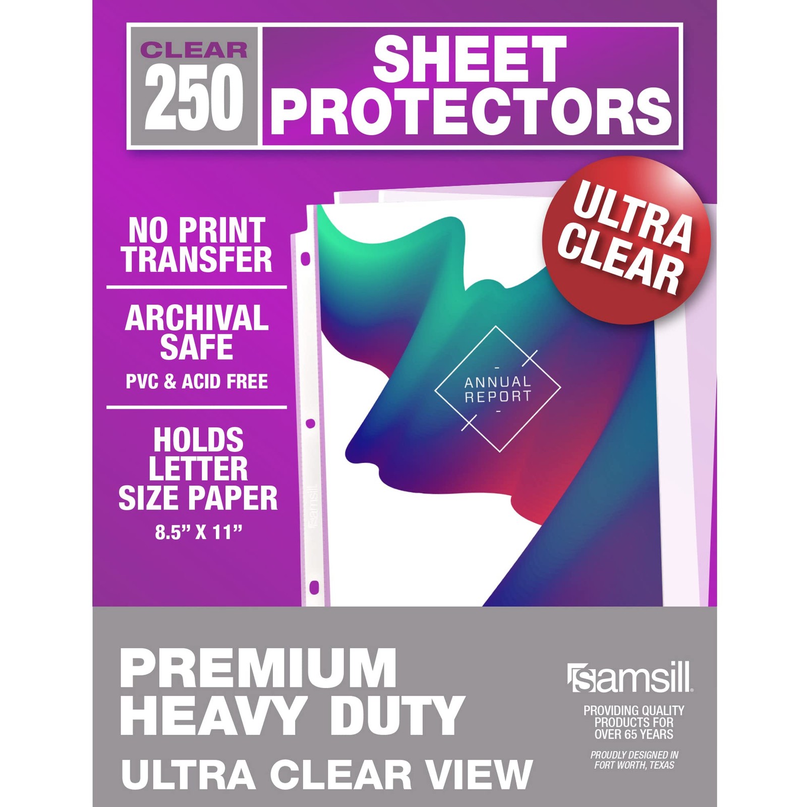 Samsill Sheet Protectors 250 Pack 8.5x11 Letter Size Top Loading Heavy Duty Samsill Sheet Protectors 250 Pack 8.5x11 Letter Size Top Loading Heavy Duty