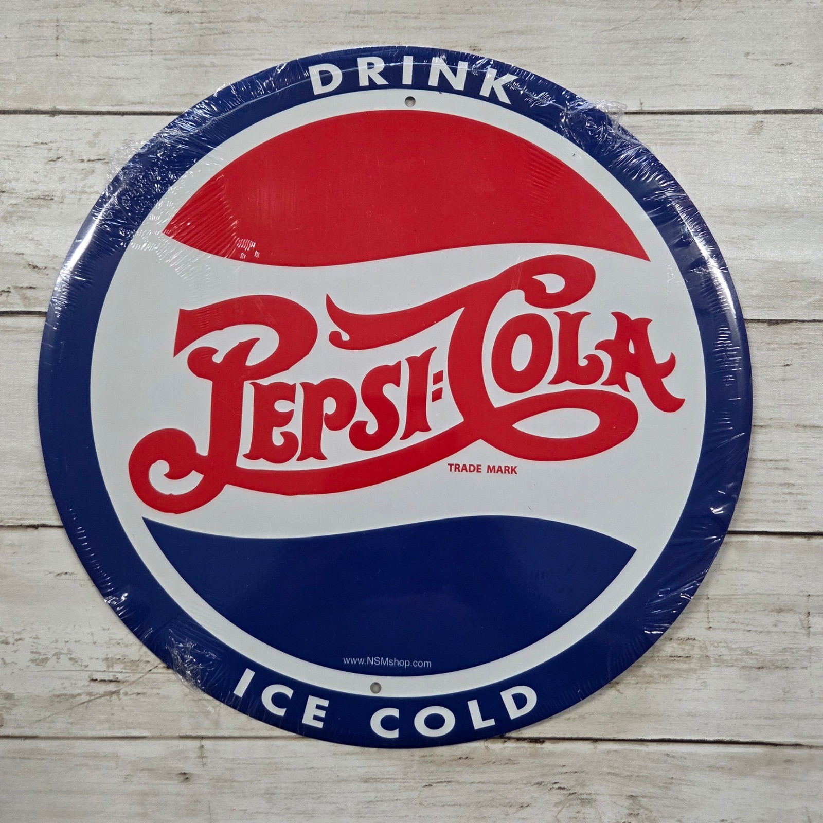 Pepsi Pepsi-Cola 12" Sign Round Retro Vintage Style Blue Red White Wall Decor Pepsi Pepsi-Cola 12" Sign Round Retro Vintage Style Blue Red White Wall Decor