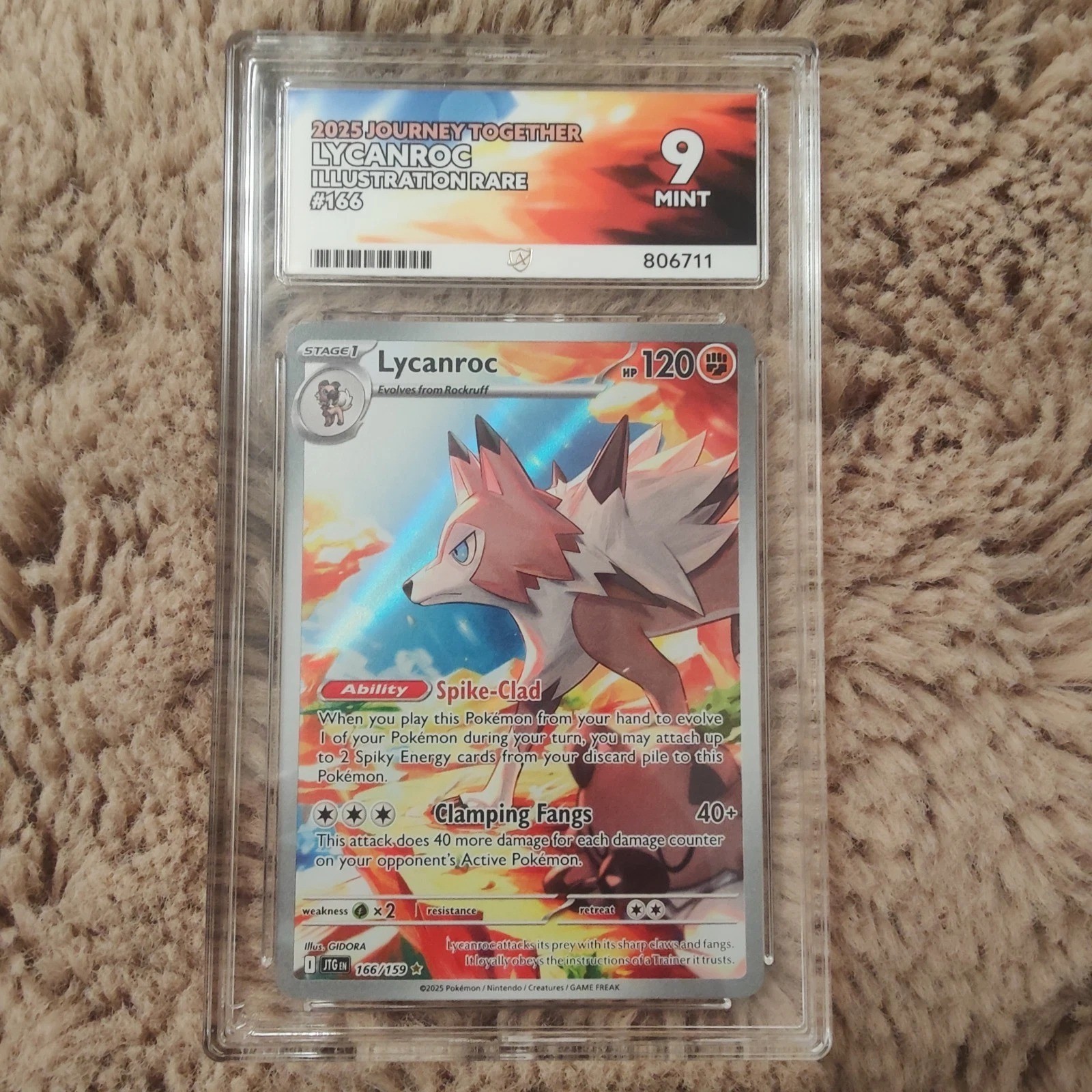 Pokemon Lycanroc #166 ACE 9 Graded TCG Pokemon Lycanroc #166 ACE 9 Graded TCG