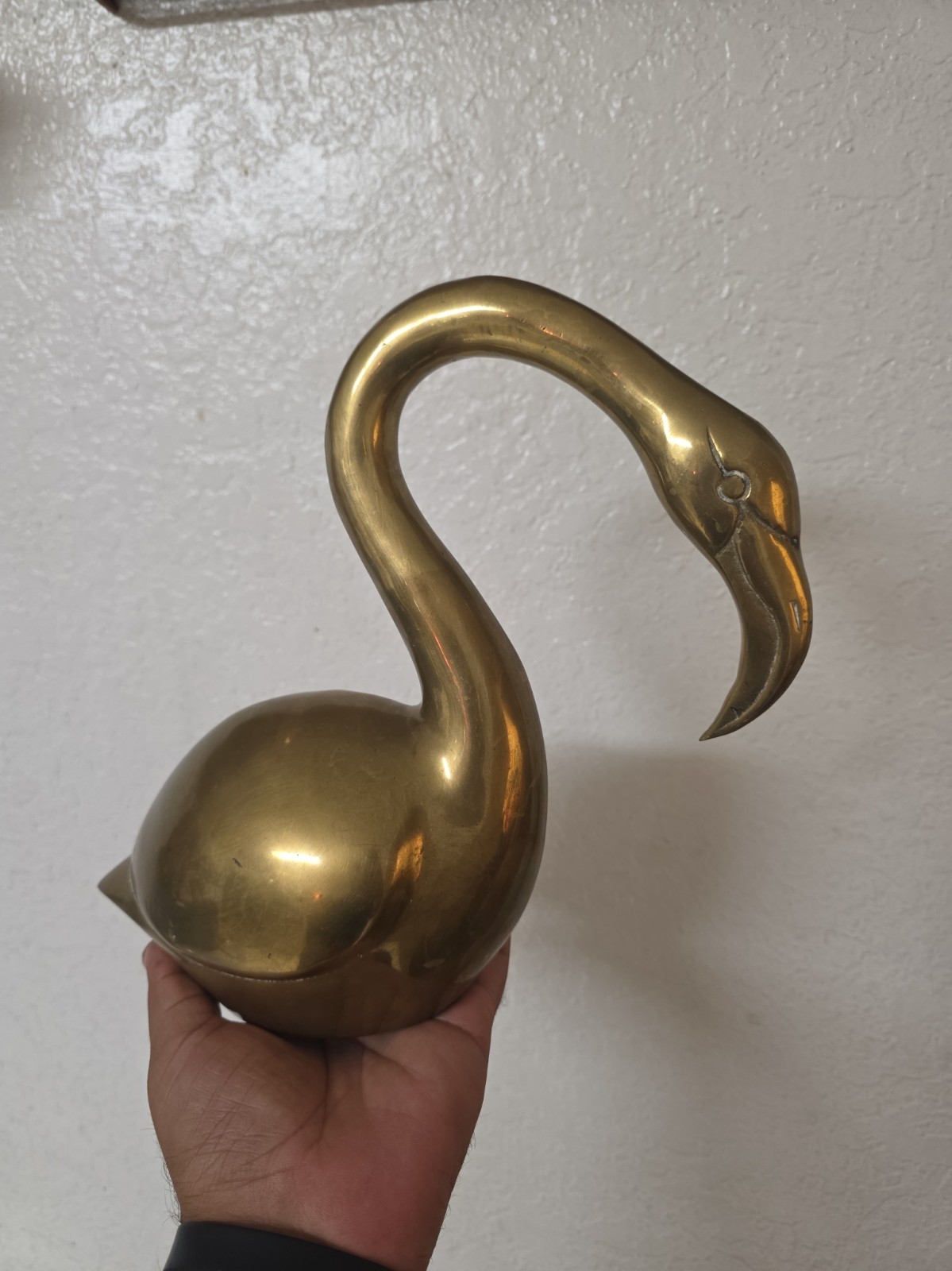 Rare 10" Mid-Century Brass Flamingo Statue COLLECTABLE