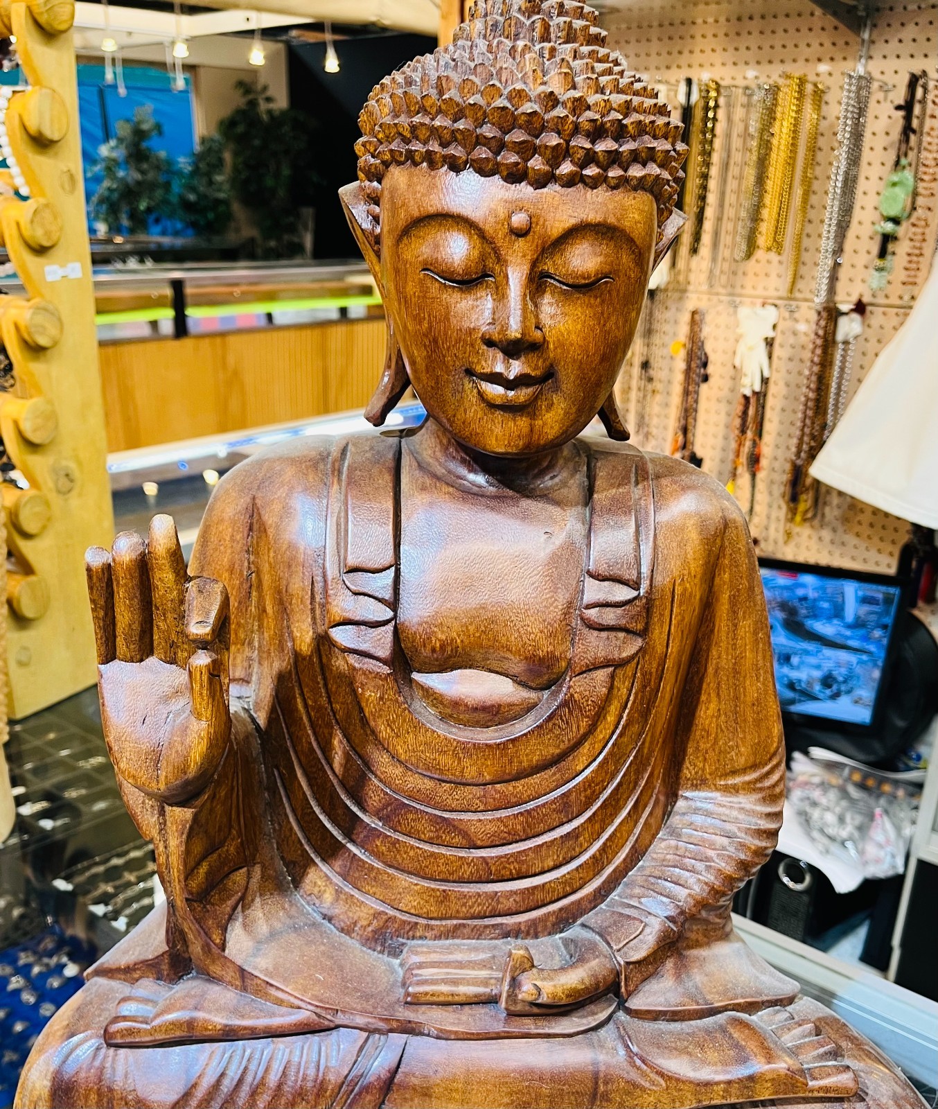 Large Wooden Hand Carved Meditating Buddha Statue, Bhumisparsha,decor,Spiritual Large Wooden Hand Carved Meditating Buddha Statue, Bhumisparsha,decor,Spiritual
