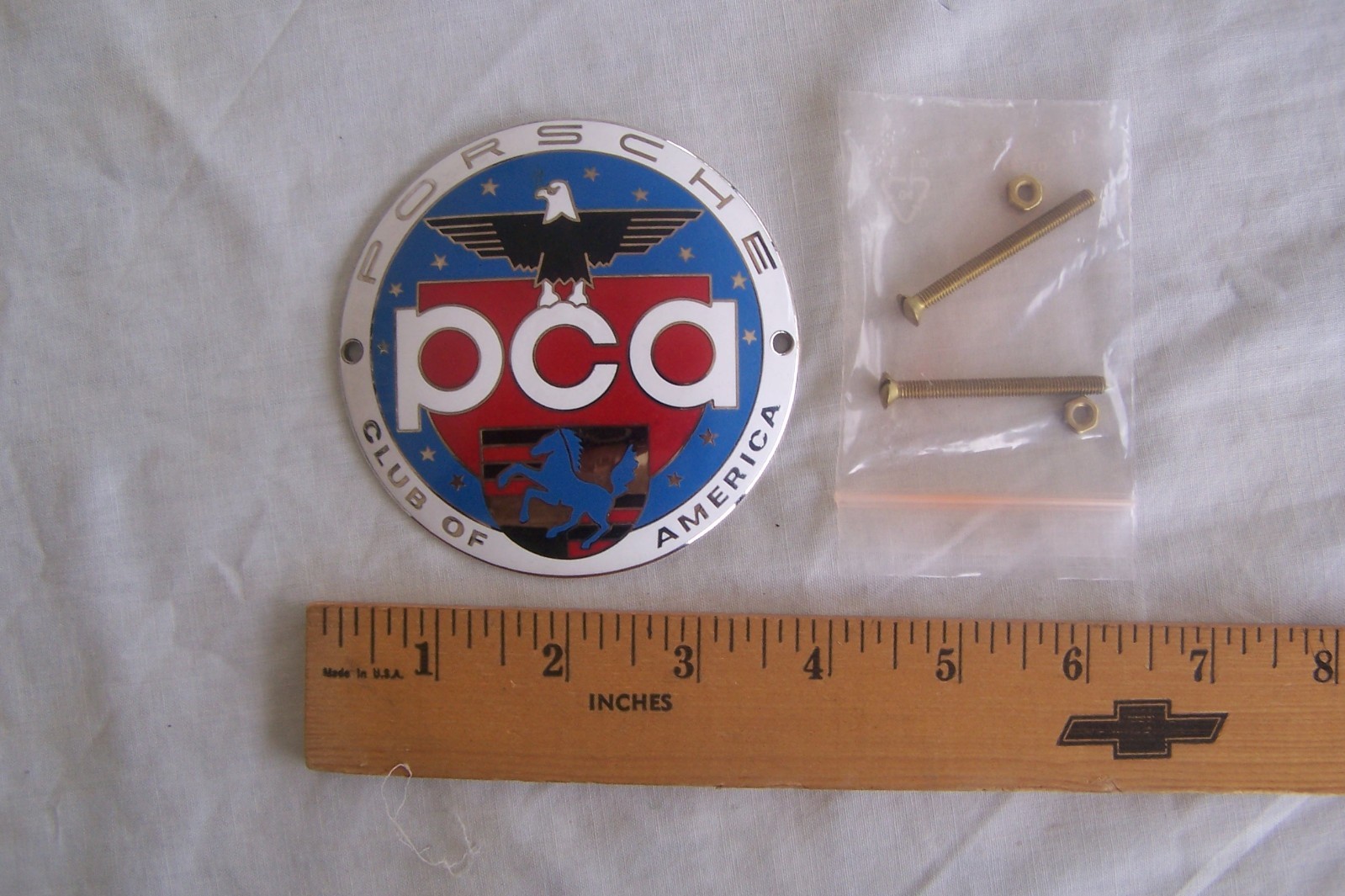 Vintage PCA Porsche Club of America LARGE grill radiator badge emblem MINT NEW Vintage PCA Porsche Club of America LARGE grill radiator badge emblem MINT NEW