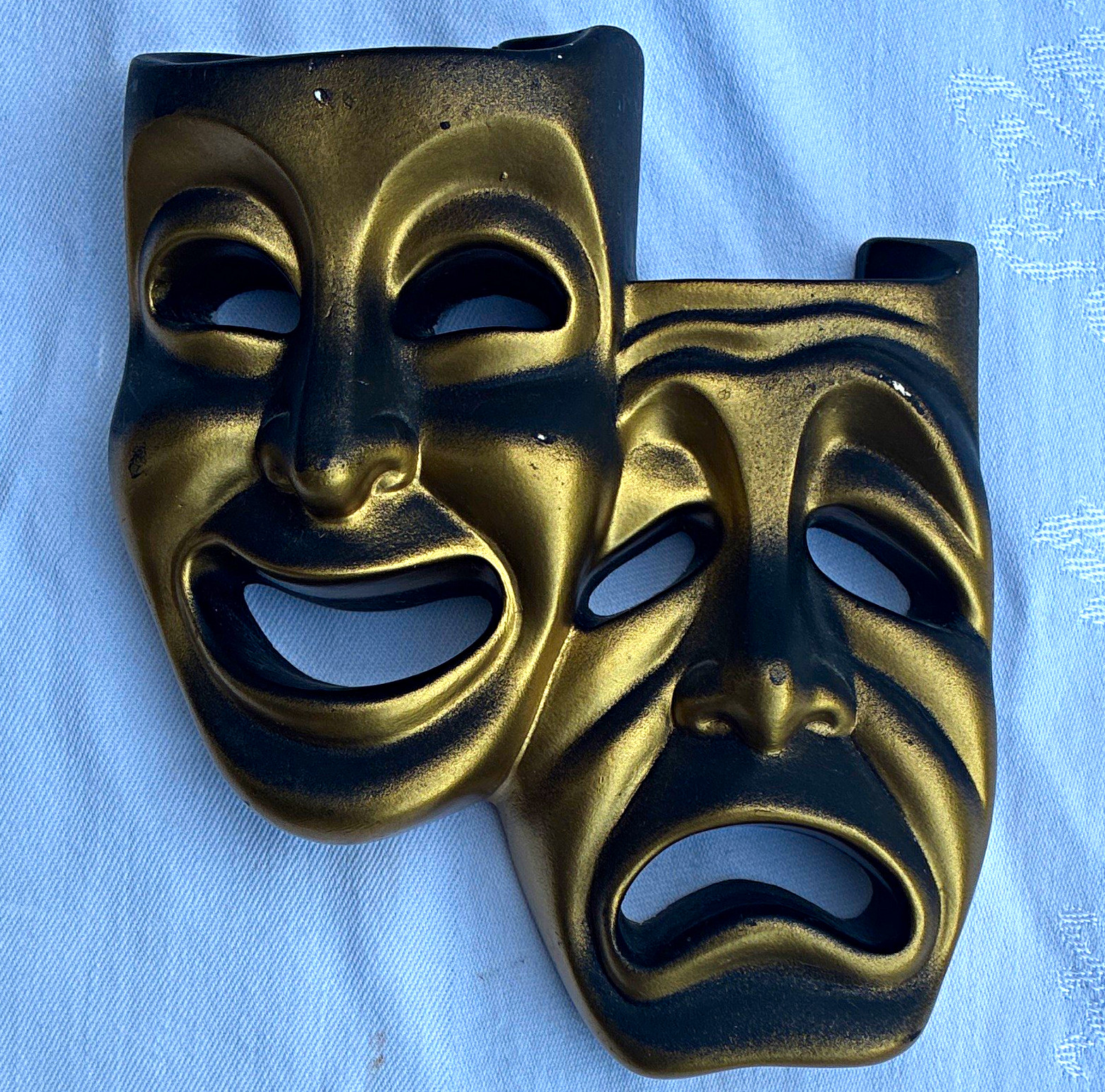 VTG. Miller Studio 1964 Comedy & Tragedy Theater Mask Plaque Plaster 6" Signed