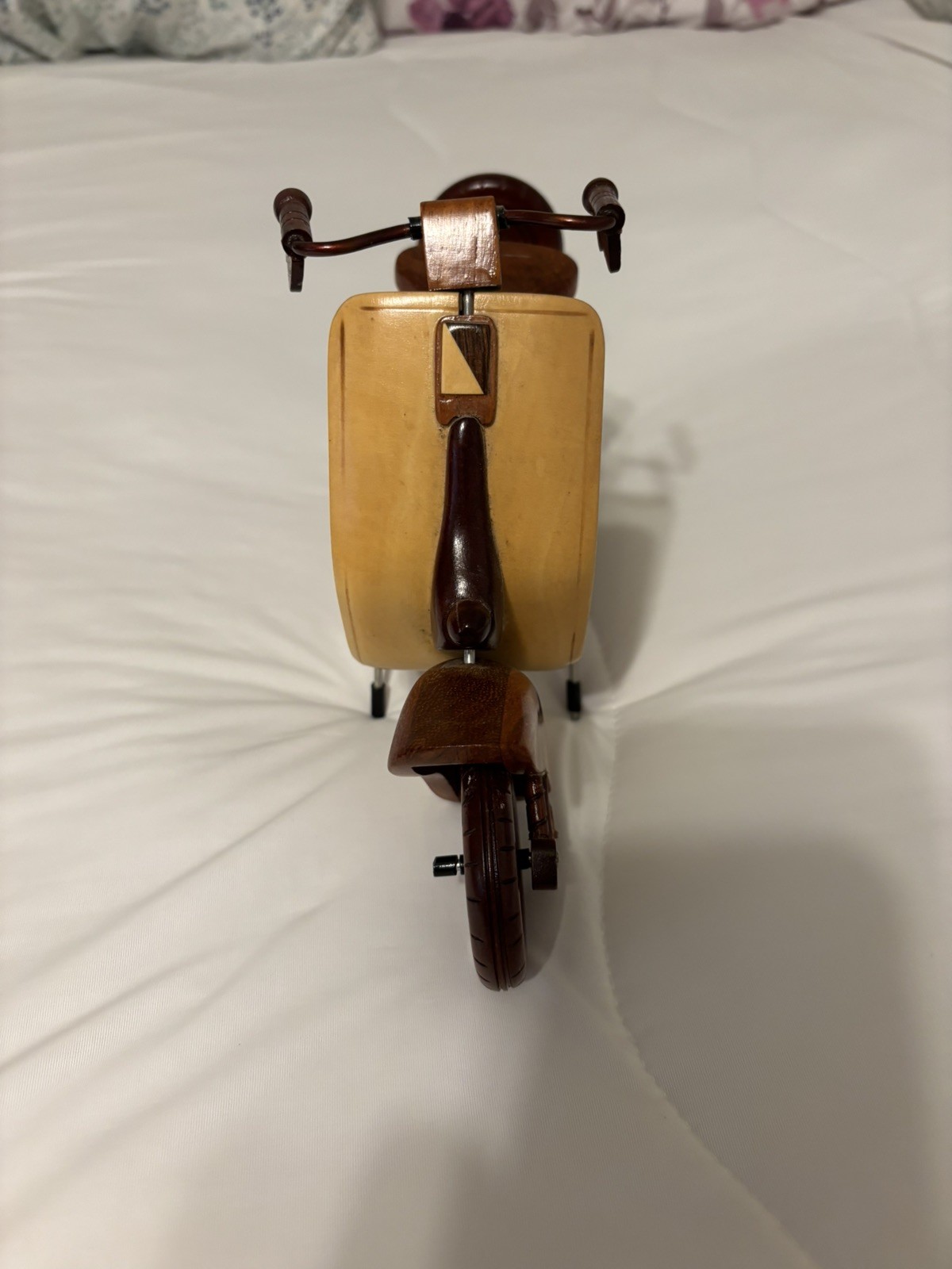Wood Motorbike Vespa Vintage Scooter Italian Style Moveable Wheels Handmade Wood Motorbike Vespa Vintage Scooter Italian Style Moveable Wheels Handmade