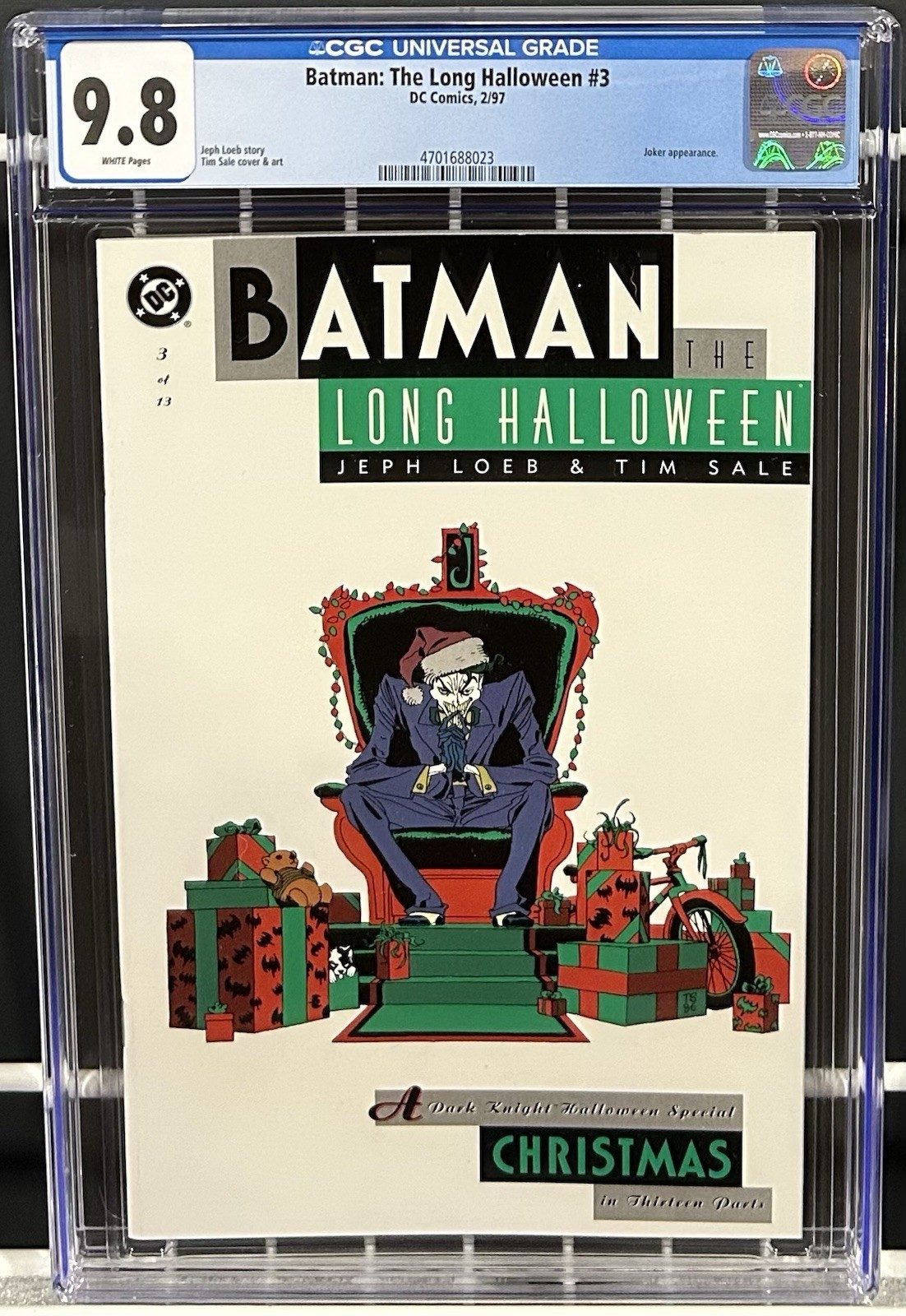 Batman The Long Halloween #3 CGC 9.8 WP Joker Tim Sale 1997 (Read Description) Batman The Long Halloween #3 CGC 9.8 WP Joker Tim Sale 1997 (Read Description)