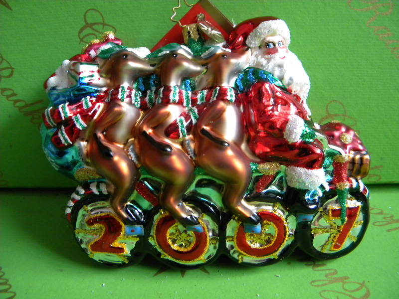 Christopher Radko Santa Tandem Glass Ornament Christopher Radko Santa Tandem Glass Ornament