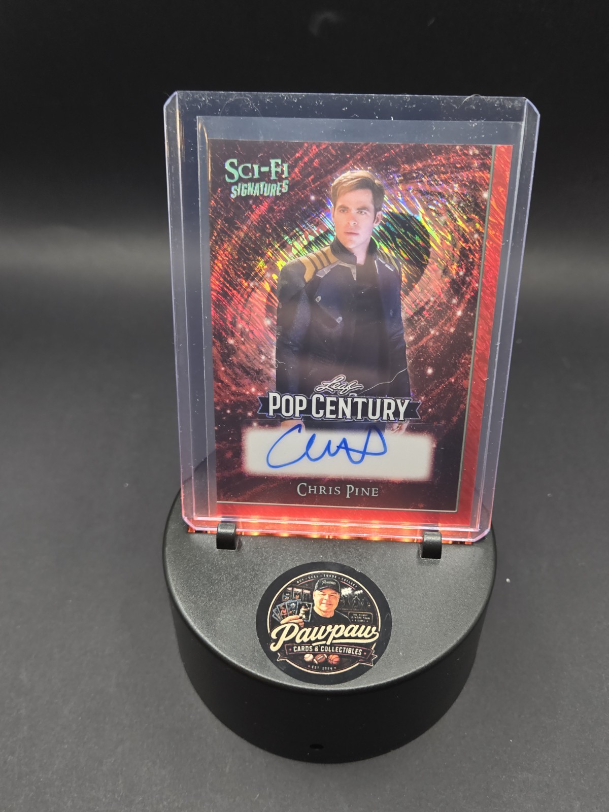 Chris Pine 2026 Leaf Pop Century Sci-Fi Signatures Red 1/1 Auto Star Trek
