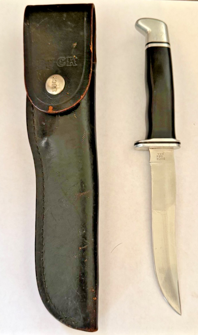 Vintage 1972-86 Buck 105 Pathfinder 3 Three Liner USA Fixed Blade Hunting Knife Vintage 1972-86 Buck 105 Pathfinder 3 Three Liner USA Fixed Blade Hunting Knife