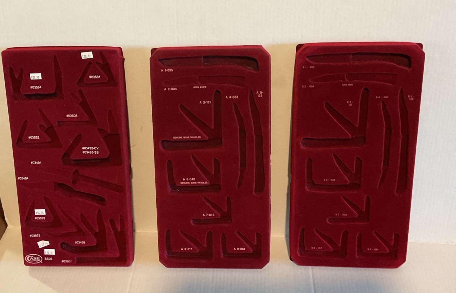 Six Case XX 15.25”x 7.75” Felt Cardboard Molded Insert Displays Very Rare Six Case XX 15.25”x 7.75” Felt Cardboard Molded Insert Displays Very Rare