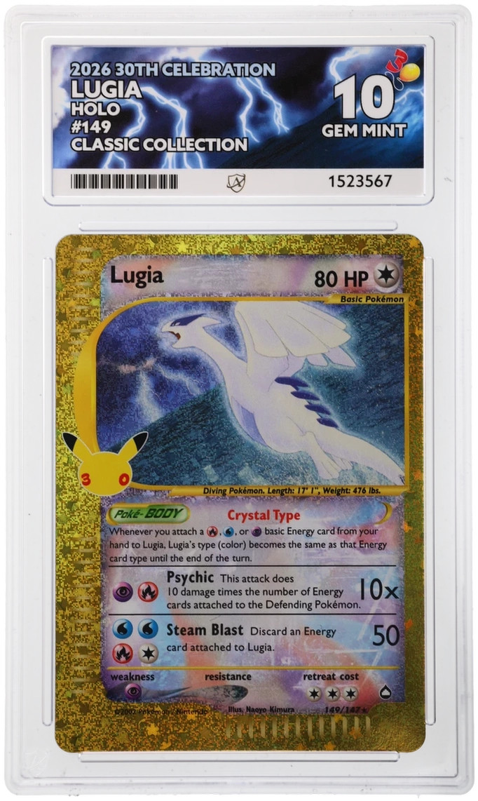 Lugia 2026 30th Celebration 149/147 Classic Collection ACE 10 Perfect Sub Lugia 2026 30th Celebration 149/147 Classic Collection ACE 10 Perfect Sub