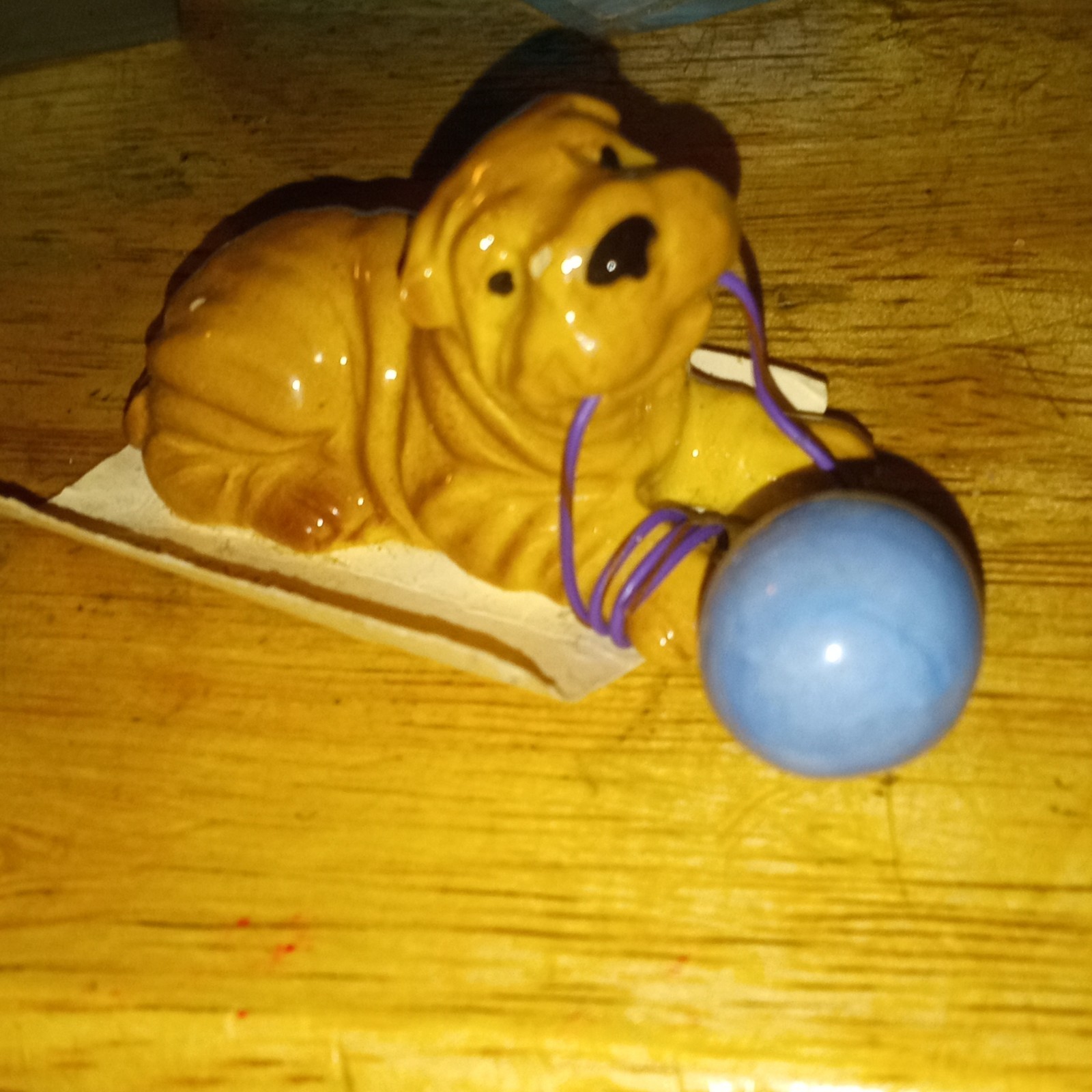VTG Retired Hagen Renaker Miniature Made in USA 1995 Shar Pei dog with balloon VTG Retired Hagen Renaker Miniature Made in USA 1995 Shar Pei dog with balloon