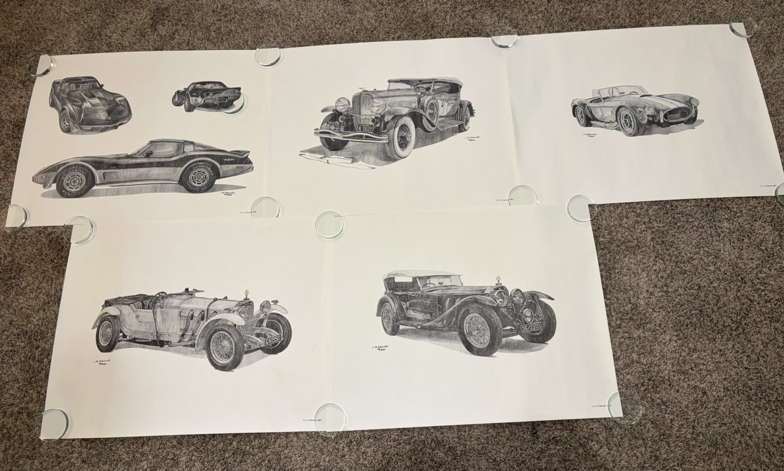 L.R. Daniels Signed Limited Edition Classic Car Prints Corvette Shelby Lot-5 L.R. Daniels Signed Limited Edition Classic Car Prints Corvette Shelby Lot-5