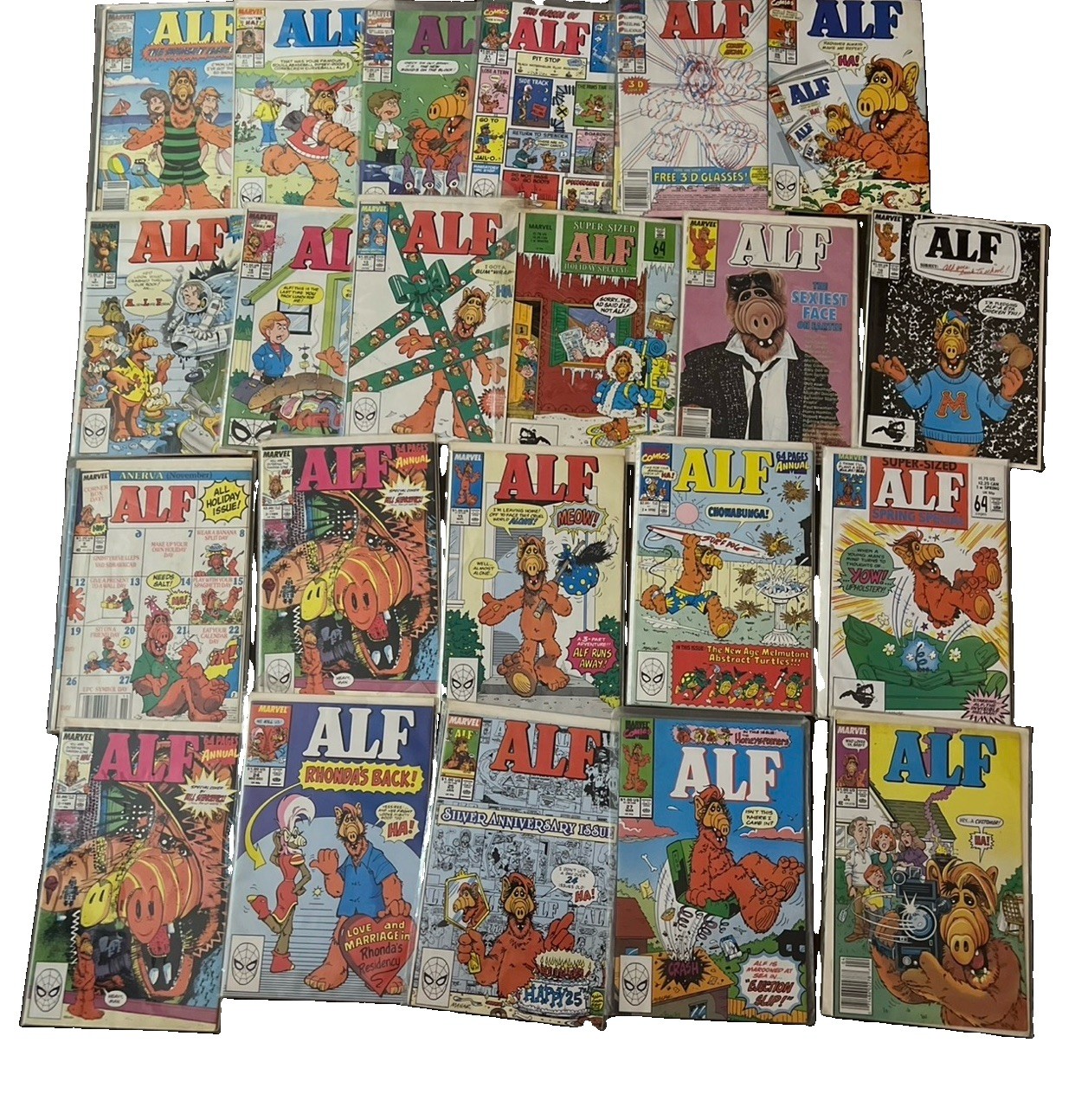 39 ALF Marvel Comic Book Lot Includes (5 Holiday Editions) 39 ALF Marvel Comic Book Lot Includes (5 Holiday Editions)