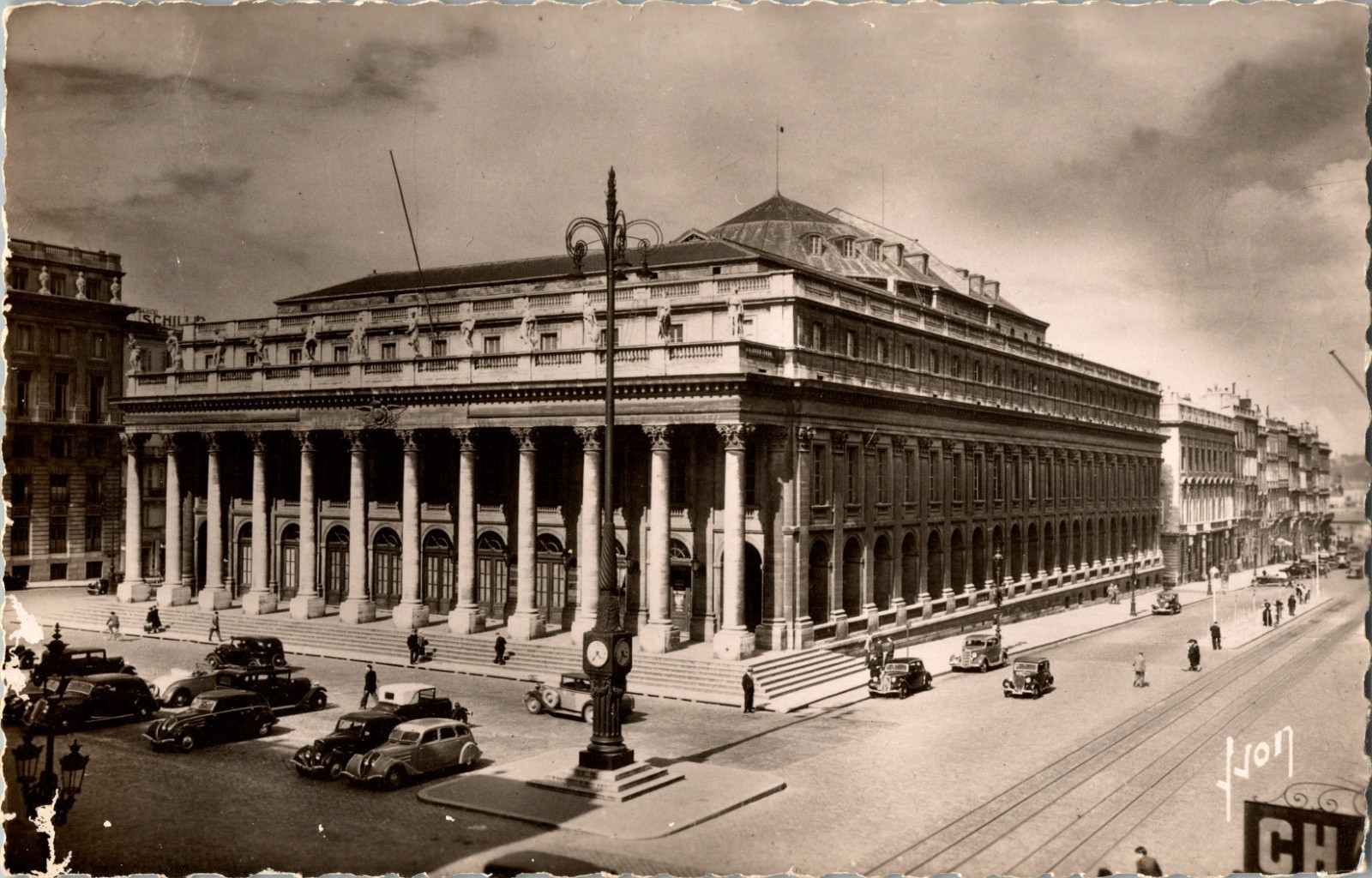 Bordeaux France Grand Theatre RPPC Vintage Cars Street Clock Real Photo Postcard Bordeaux France Grand Theatre RPPC Vintage Cars Street Clock Real Photo Postcard