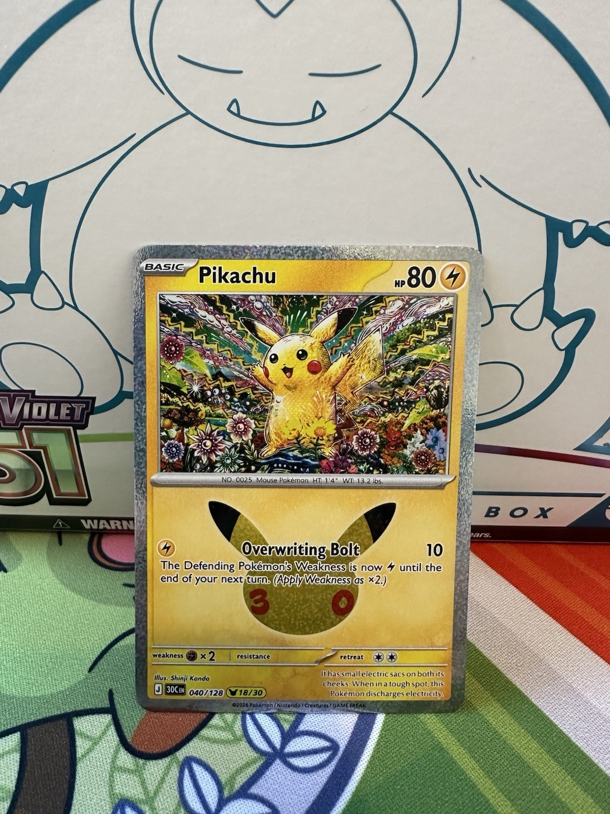 Pikachu 040/128 ME: 30th Celebration Pikachu Rare Holo Pokemon TCG NM Pikachu 040/128 ME: 30th Celebration Pikachu Rare Holo Pokemon TCG NM