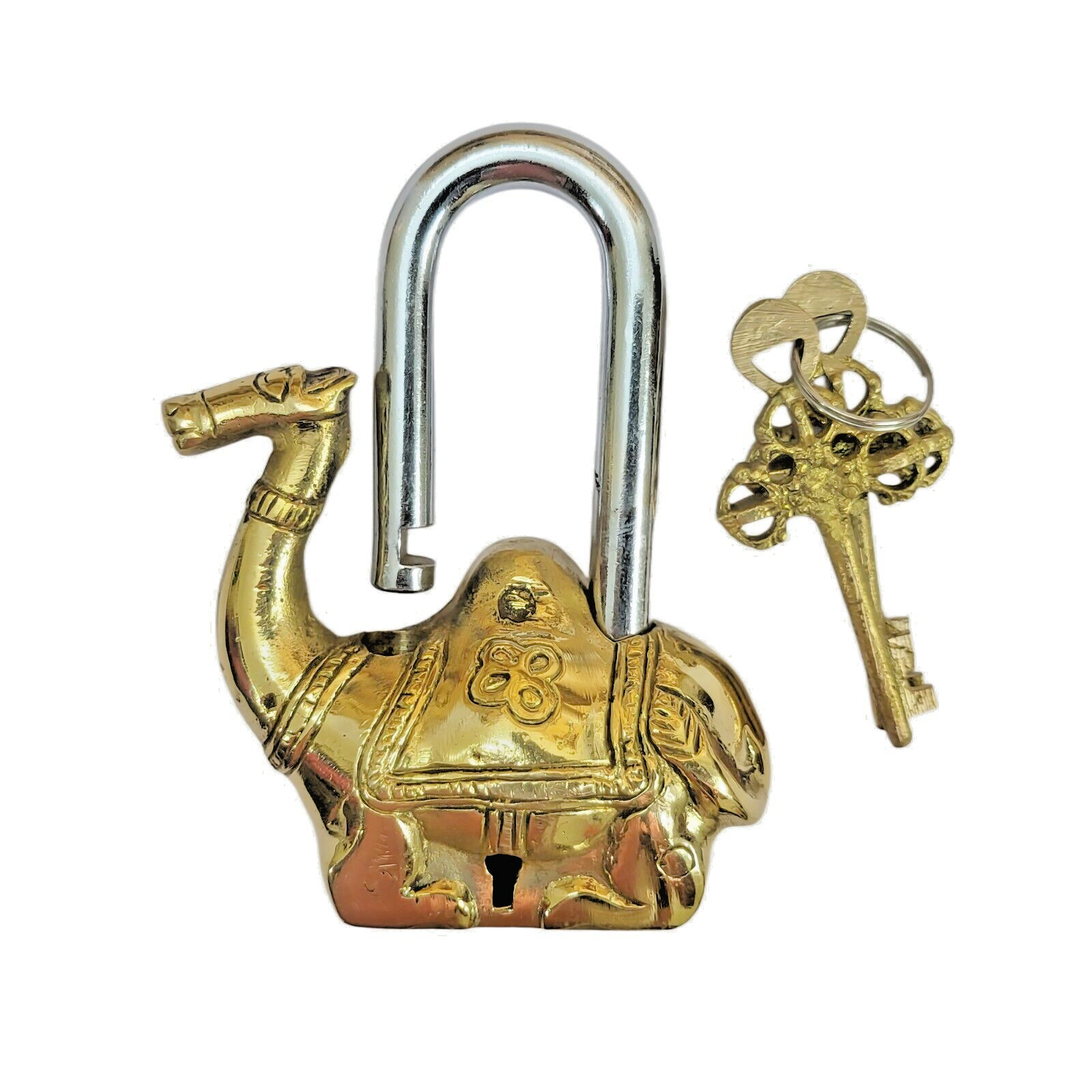 Antique Padlock Brass Hand Crafted Working Decorative Camel Shape Padlock Antique Padlock Brass Hand Crafted Working Decorative Camel Shape Padlock
