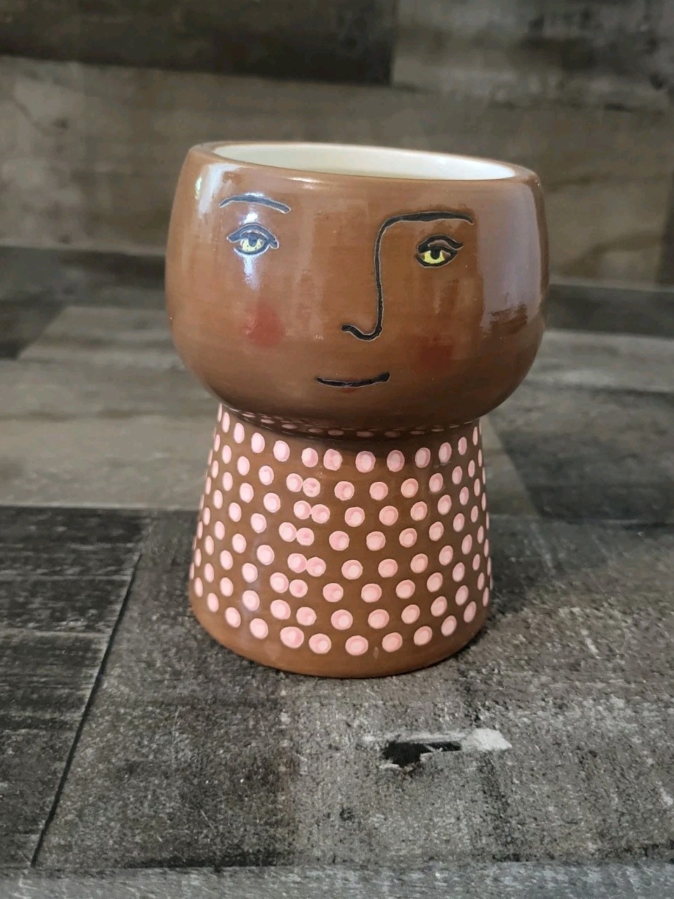 Opalhouse Target Boho Face Planter Ceramic Vase Folk Art Head Pot Brown Opalhouse Target Boho Face Planter Ceramic Vase Folk Art Head Pot Brown