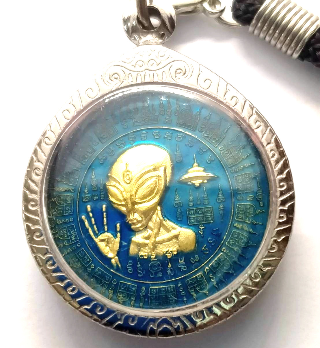 Wicca Pagan Alien UFO Thai Amulet Sacred Yant Space Master Vishnu Deva Coin Wicca Pagan Alien UFO Thai Amulet Sacred Yant Space Master Vishnu Deva Coin