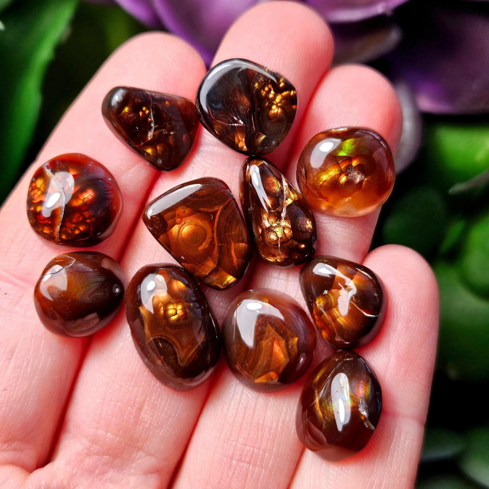Mexican Fire Agate, Rainbow Fire Agate Polished Specimens Mexican Fire Agate, Rainbow Fire Agate Polished Specimens