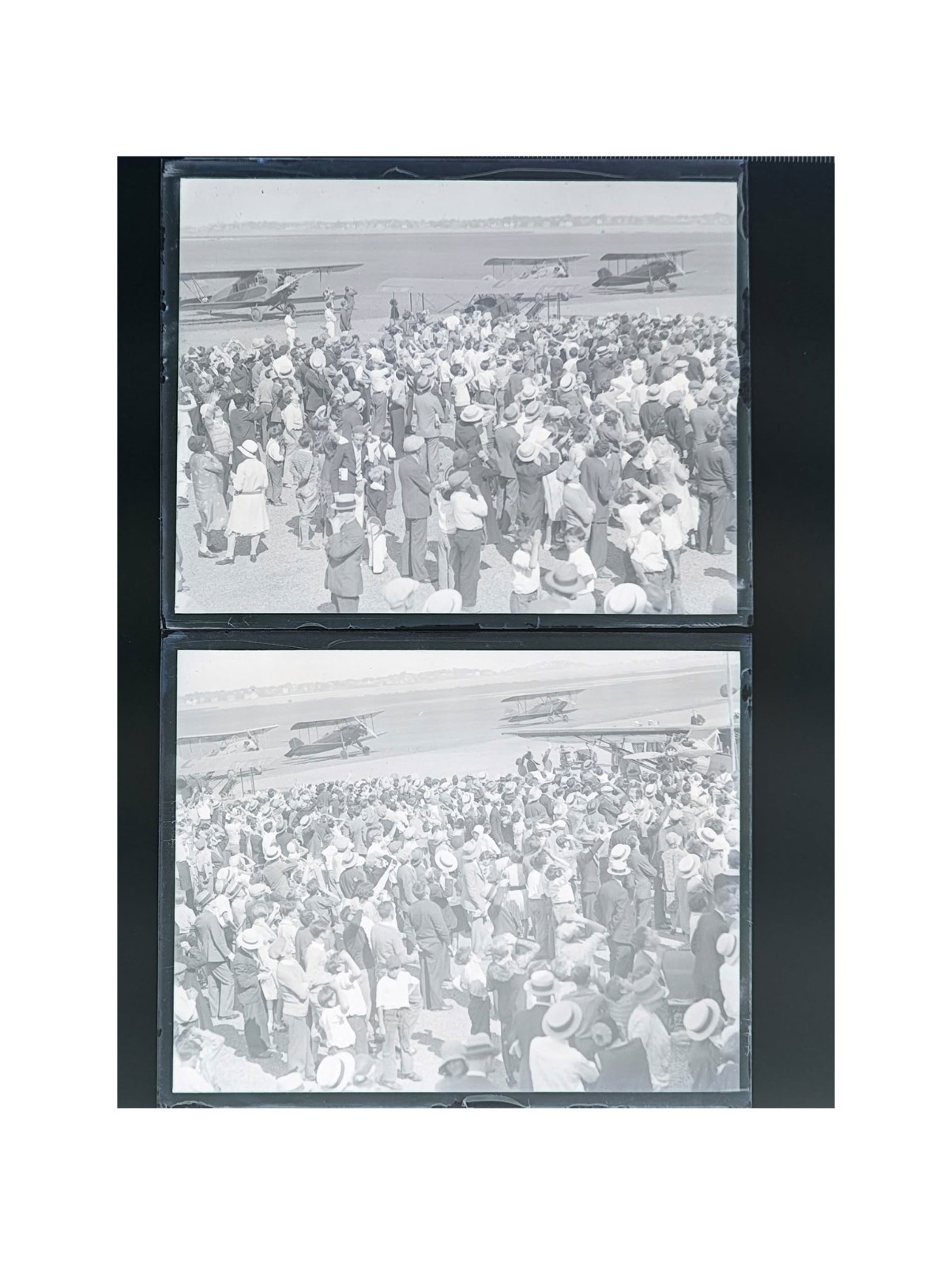 1930 East Boston Airport Air Meet Crowd Biplanes Logan Field Glass Negatives (2) 1930 East Boston Airport Air Meet Crowd Biplanes Logan Field Glass Negatives (2)