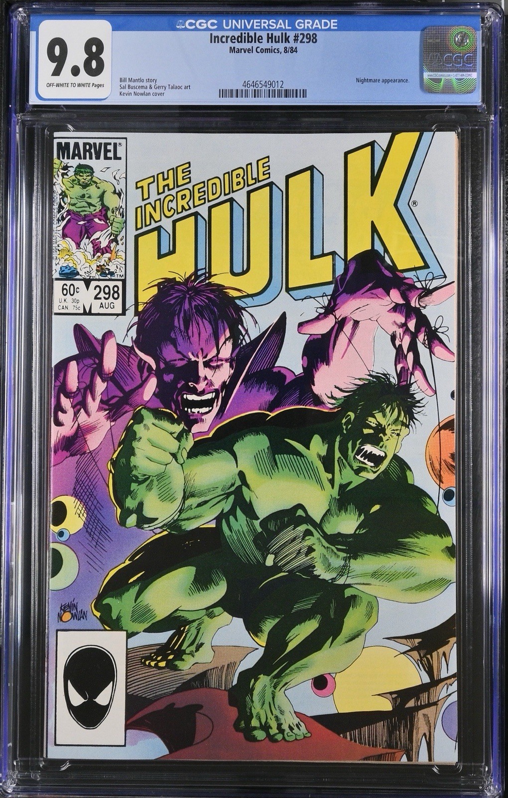 Incredible Hulk #298 - CGC 9.8 - Marvel Comics 1984 Extremely Low Census Count