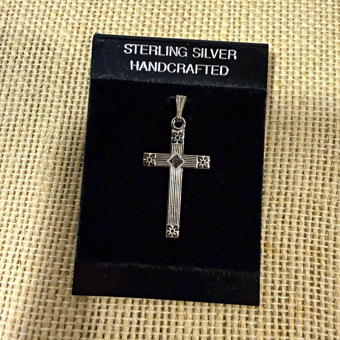 Vintage JCPenney Sterling Silver Handcrafted Handmade Christian Cross Pendant Vintage JCPenney Sterling Silver Handcrafted Handmade Christian Cross Pendant