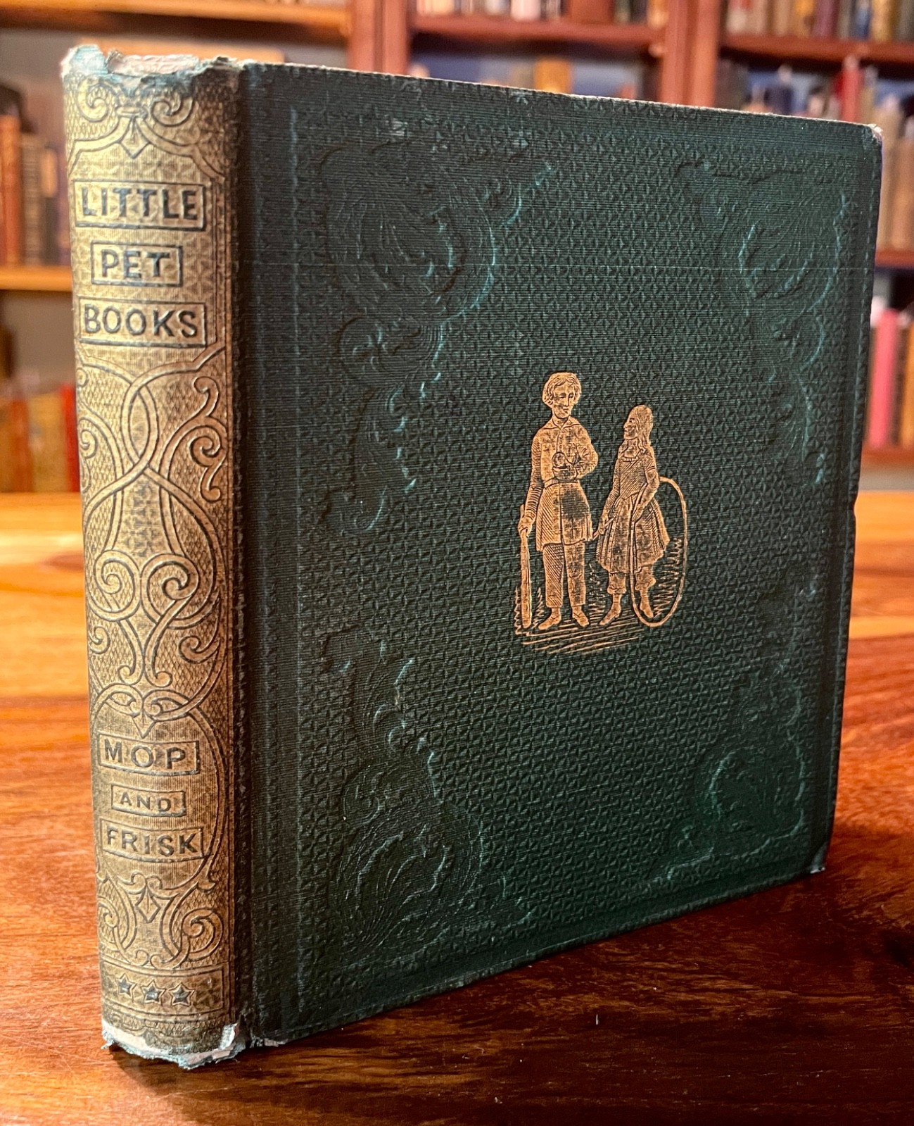 Antique Decorative Book 1863 Gilt Cloth 1st Ed Mop and Frisk Aunt Fanny Antique Decorative Book 1863 Gilt Cloth 1st Ed Mop and Frisk Aunt Fanny
