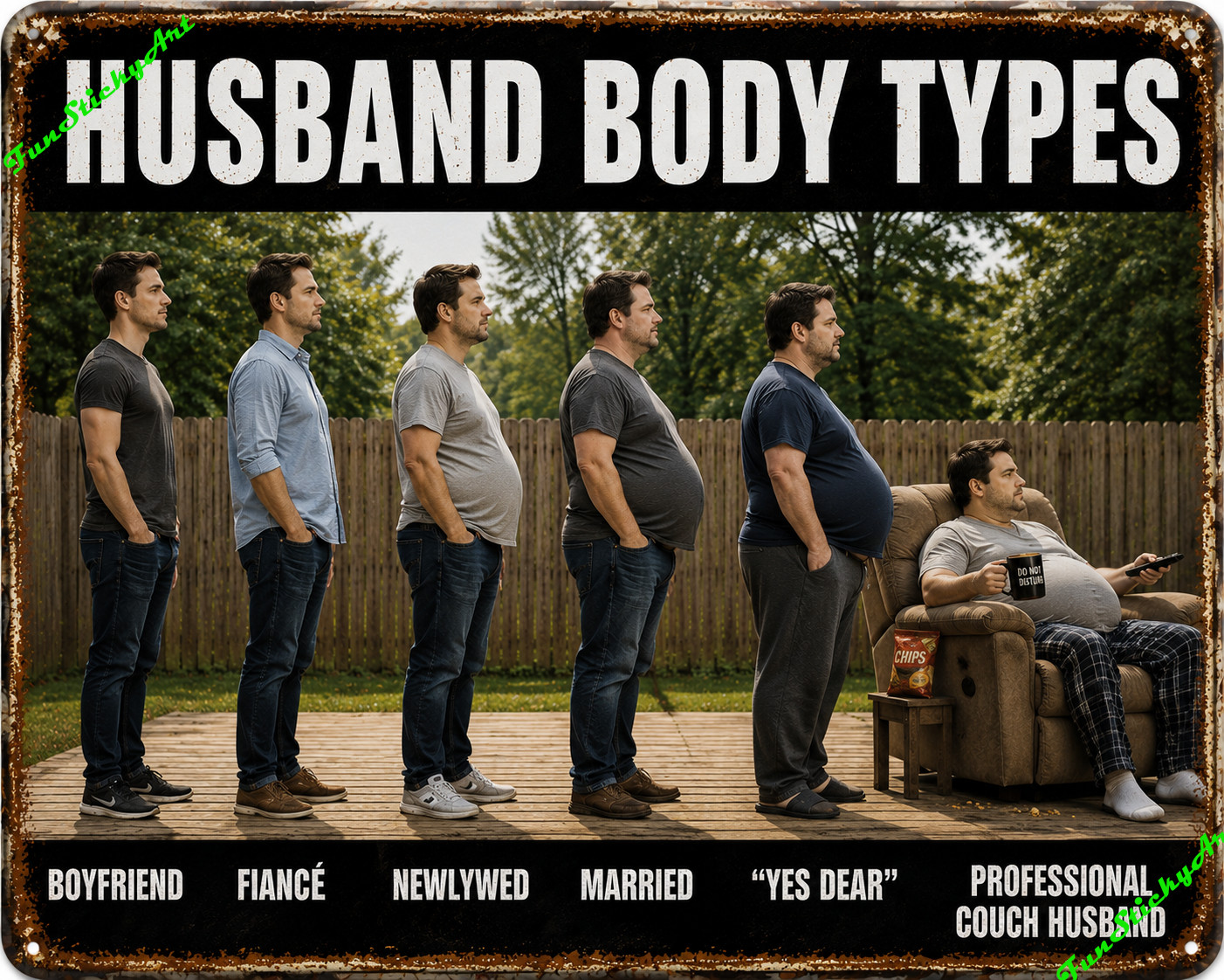 Funny Body Types Fridge Magnet – Rustic Humor Novelty Gift – Husband Body Type Funny Body Types Fridge Magnet – Rustic Humor Novelty Gift – Husband Body Type
