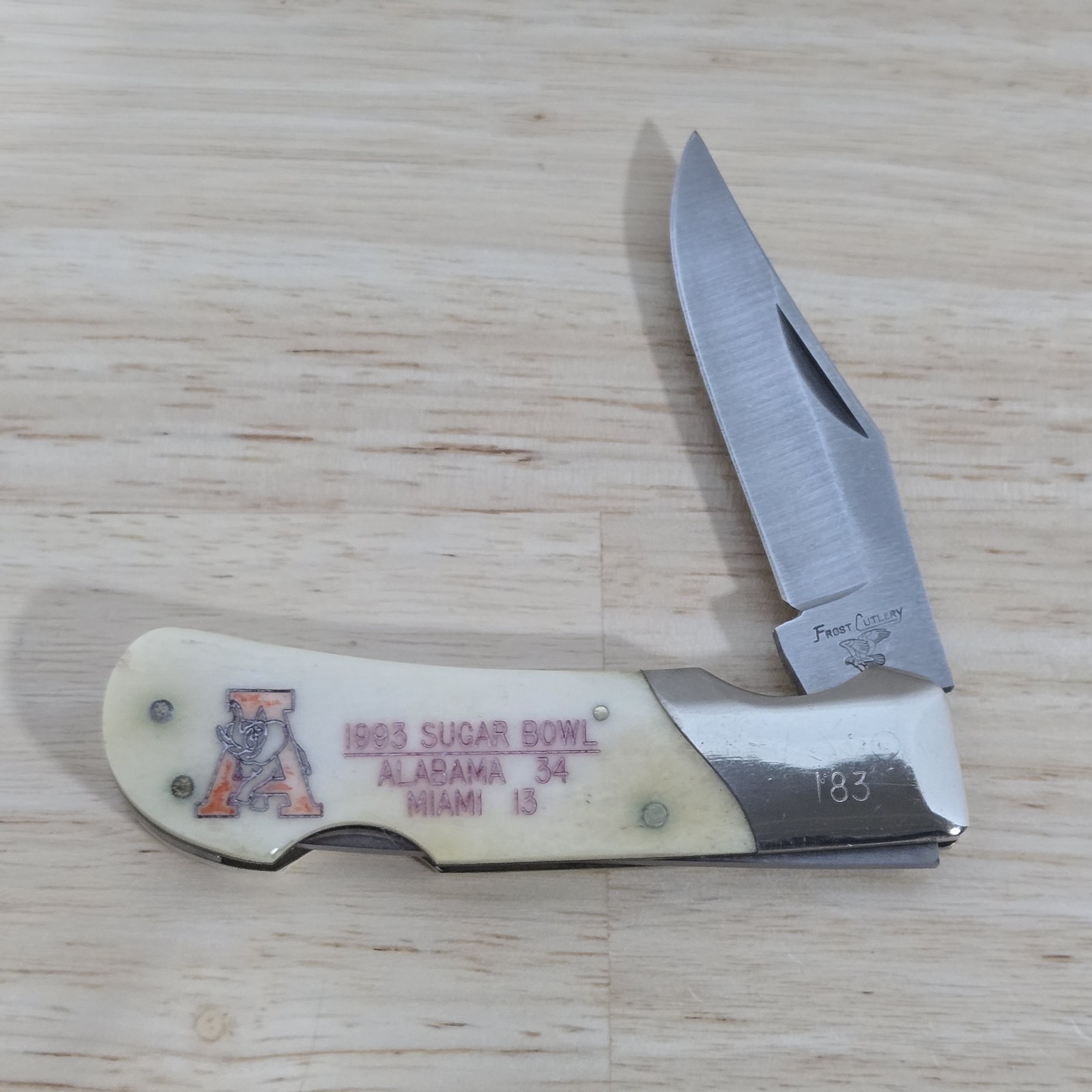 Vintage 1993 Sugar Bowl Alabama Crimson Tide Football Pocket Knife. Frost Cutler Vintage 1993 Sugar Bowl Alabama Crimson Tide Football Pocket Knife. Frost Cutler