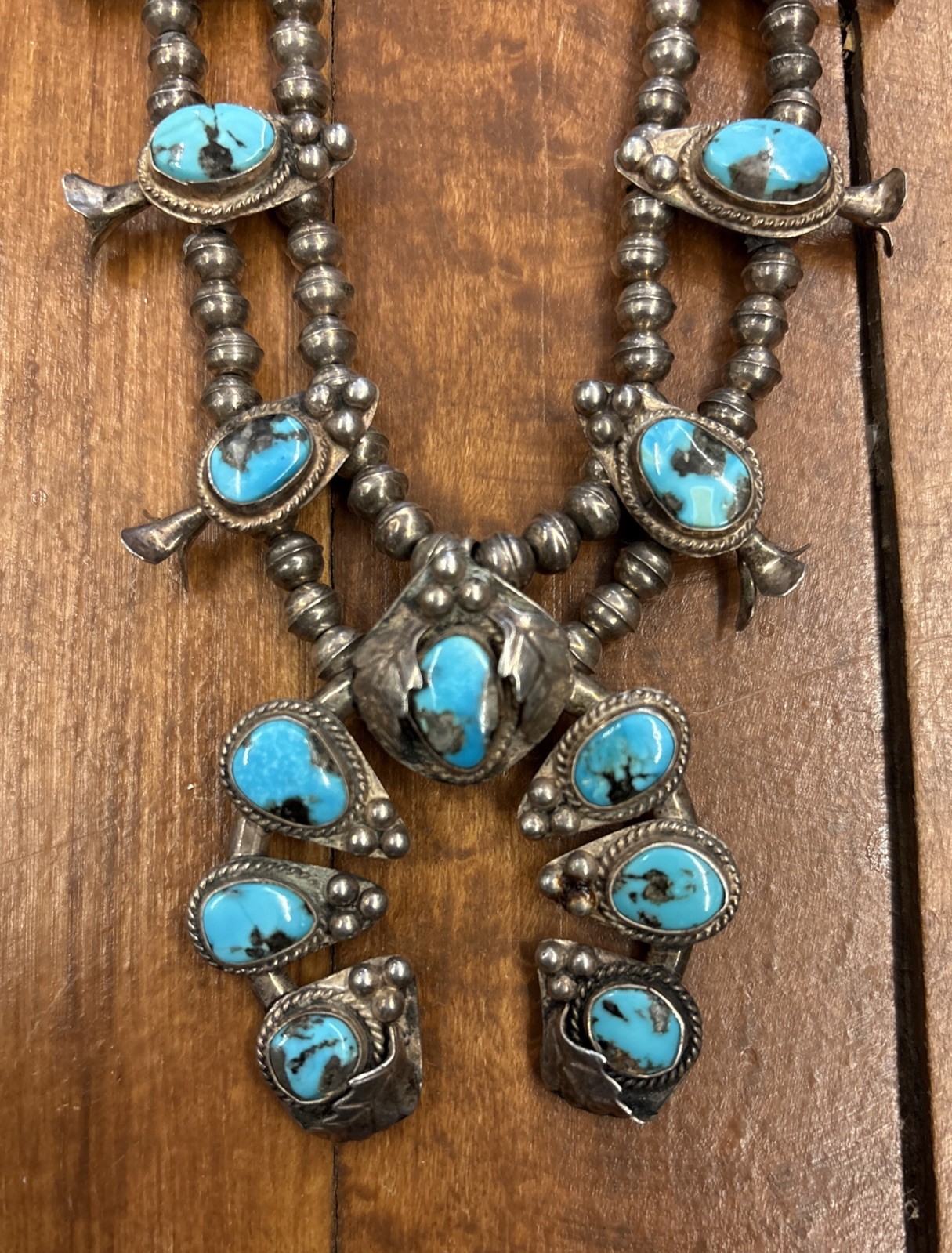 Vintage Native American Turquoise Necklace Sterling Silver Navajo OLD PAWN Vintage Native American Turquoise Necklace Sterling Silver Navajo OLD PAWN