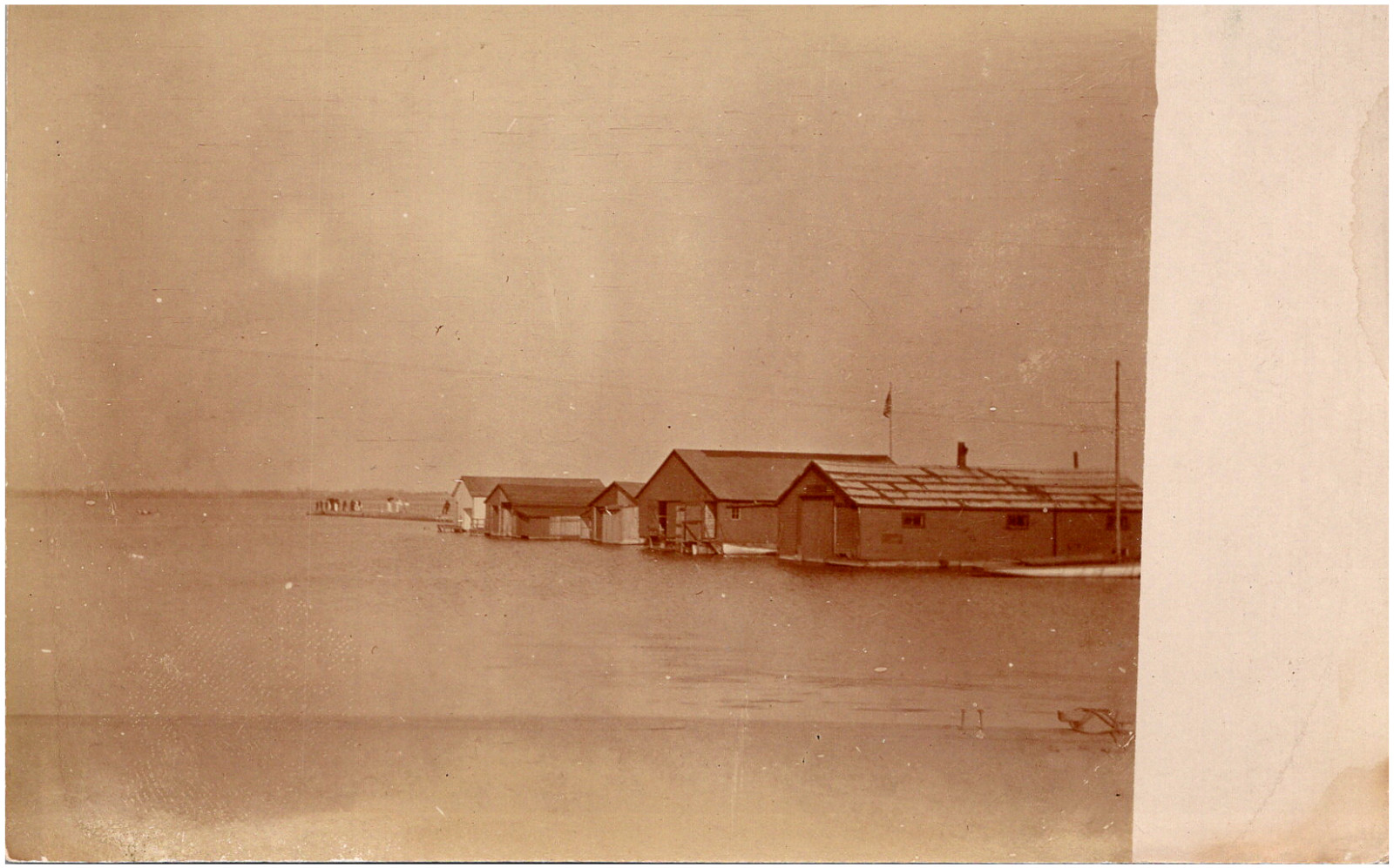 Pier & Boat Houses on Unidentified Lake Scenic View 1900s RPPC Postcard Photo Pier & Boat Houses on Unidentified Lake Scenic View 1900s RPPC Postcard Photo