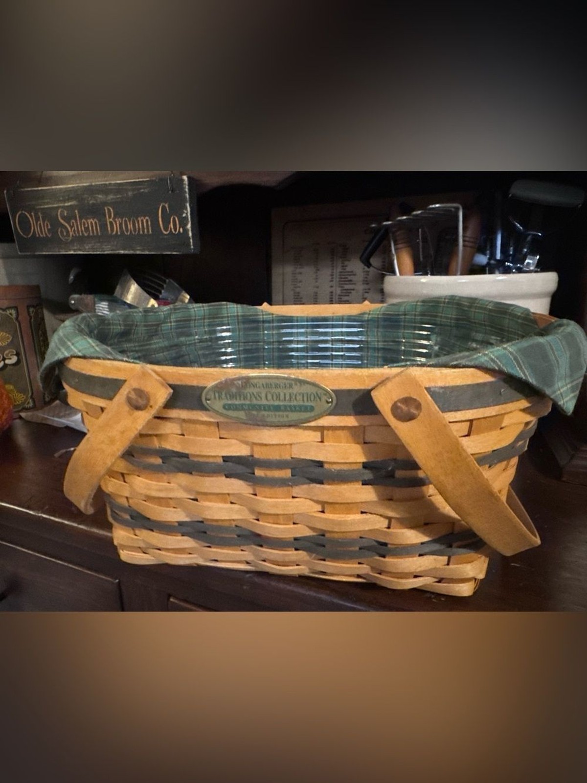 Vintage 1996 Longaberger Traditions Collection Community Basket Liner Protector