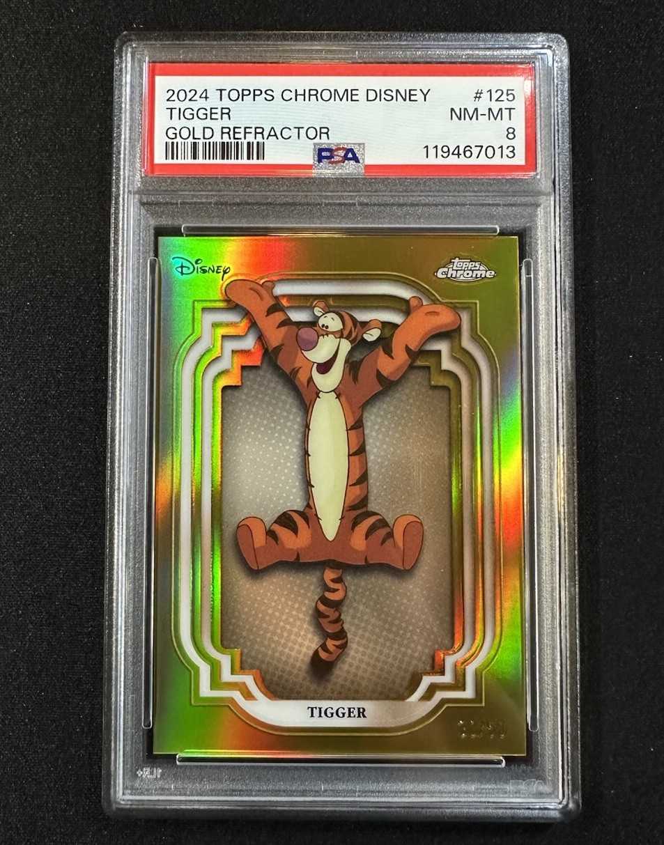 2024 Topps Chrome Disney #125 Tigger Gold Refractor /50 PSA 8