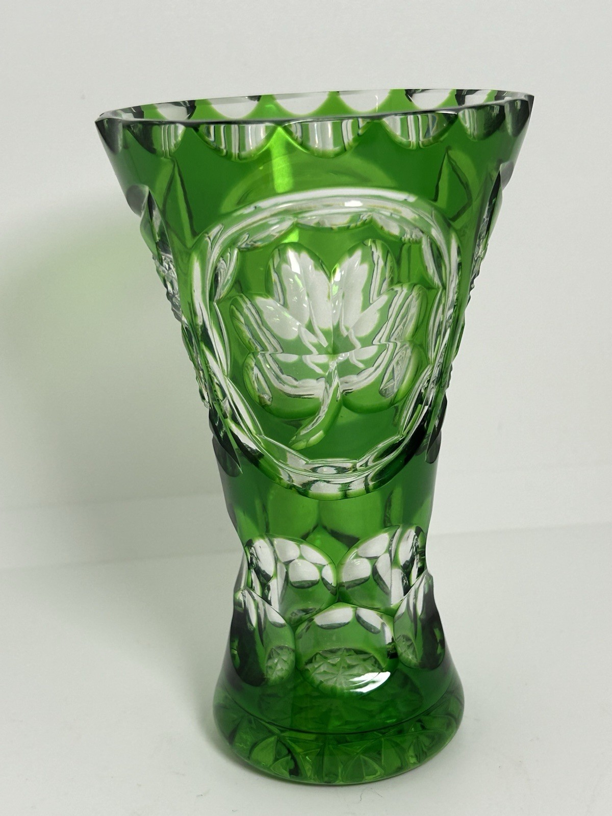 RARE OOAK Connemara Celtic Crystal Vase Shamrock Signed Dated  Melius O'Connor