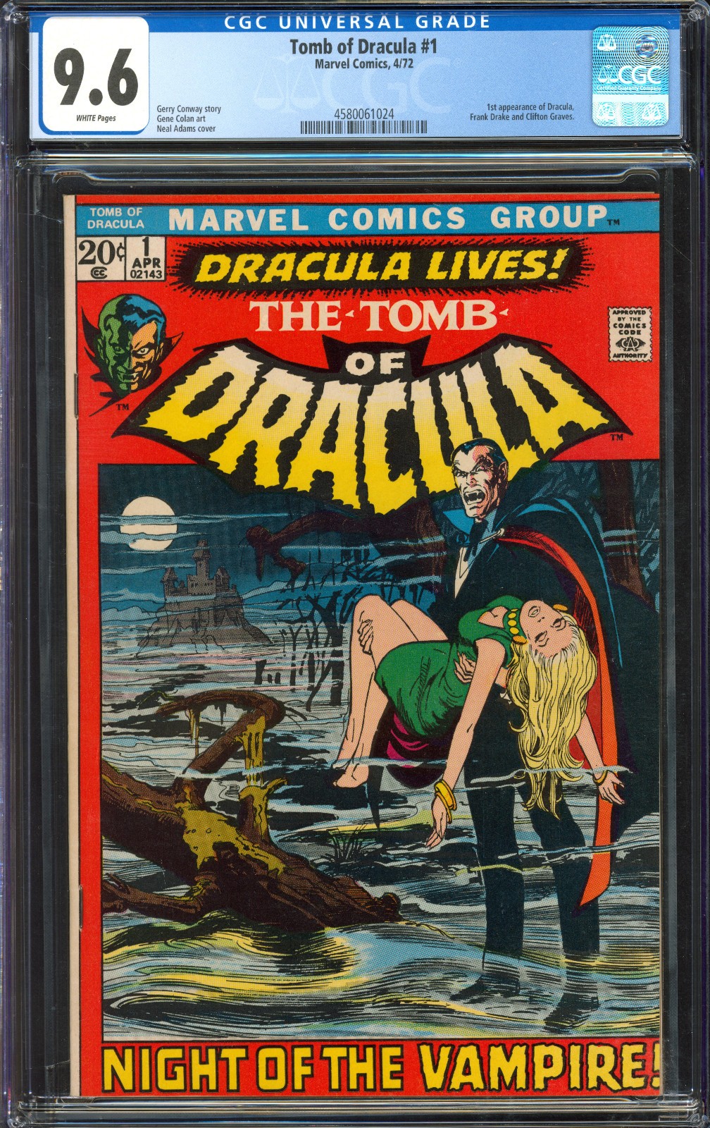 Tomb of Dracula #1 CGC 9.6 WHITE PAGES | Marvel 1972 | 1st Dracula | Neal Adams Tomb of Dracula #1 CGC 9.6 WHITE PAGES | Marvel 1972 | 1st Dracula | Neal Adams