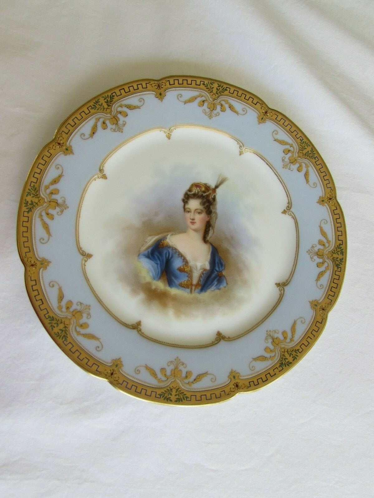 Vintage Duchesse du Maine Portrait Cabinet Plate Signed LEROSEY XI De La Paix Vintage Duchesse du Maine Portrait Cabinet Plate Signed LEROSEY XI De La Paix