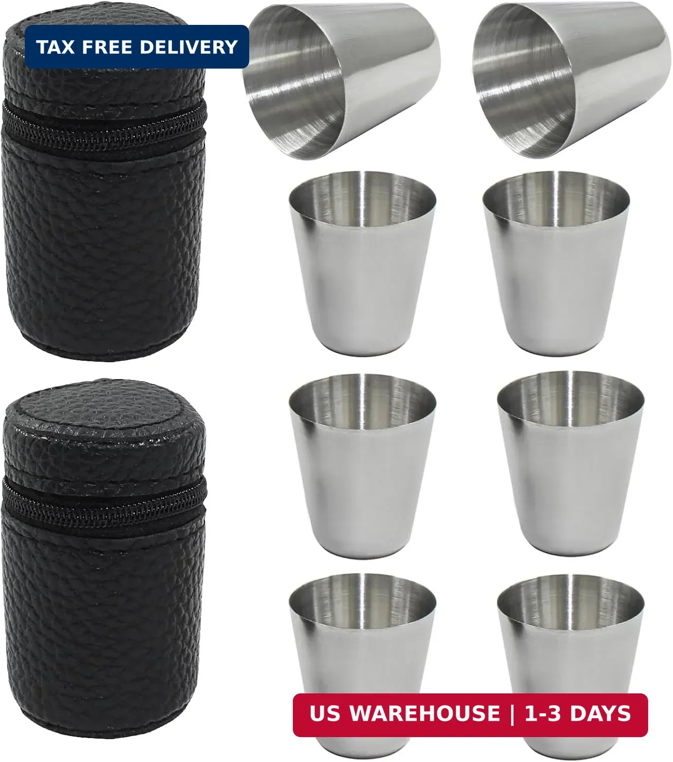 Stainless Steel Shot Cups, 8Pcs, 30ml (1oz)
