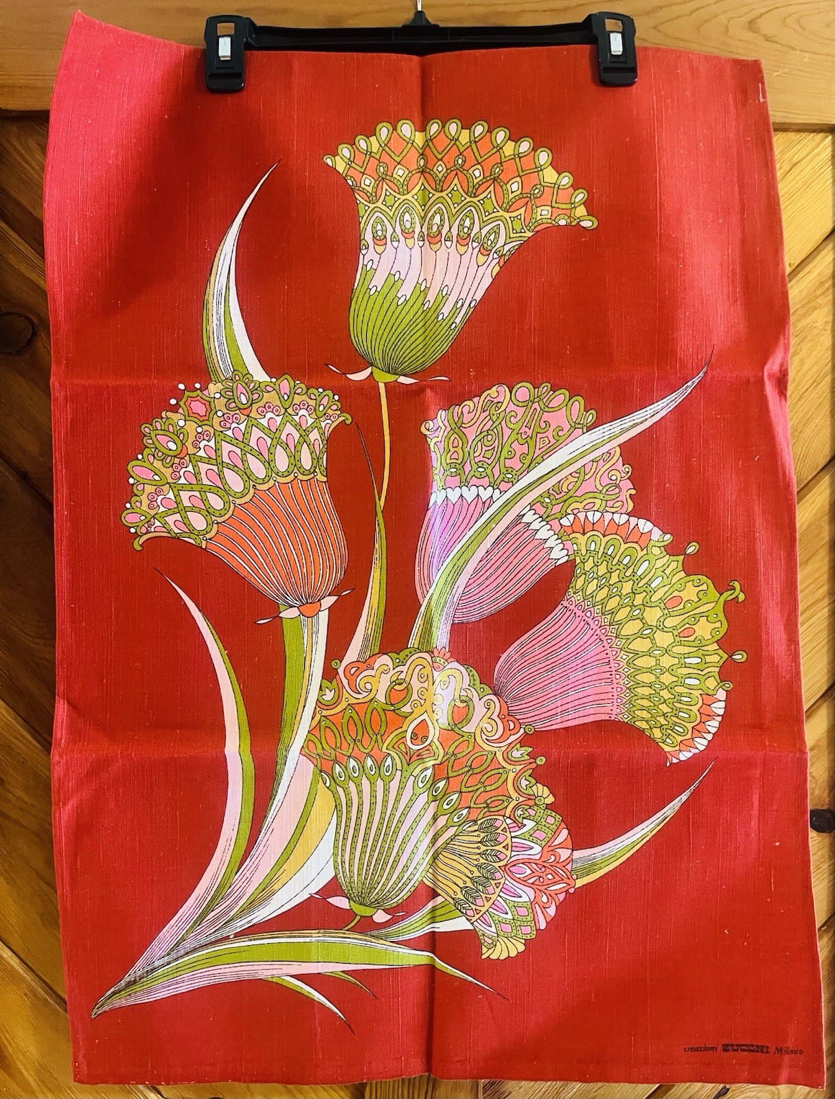 Vintage Creazioni Zucchi Milano Tea towel Flower Retro Italian Linen Sibley's Vintage Creazioni Zucchi Milano Tea towel Flower Retro Italian Linen Sibley's