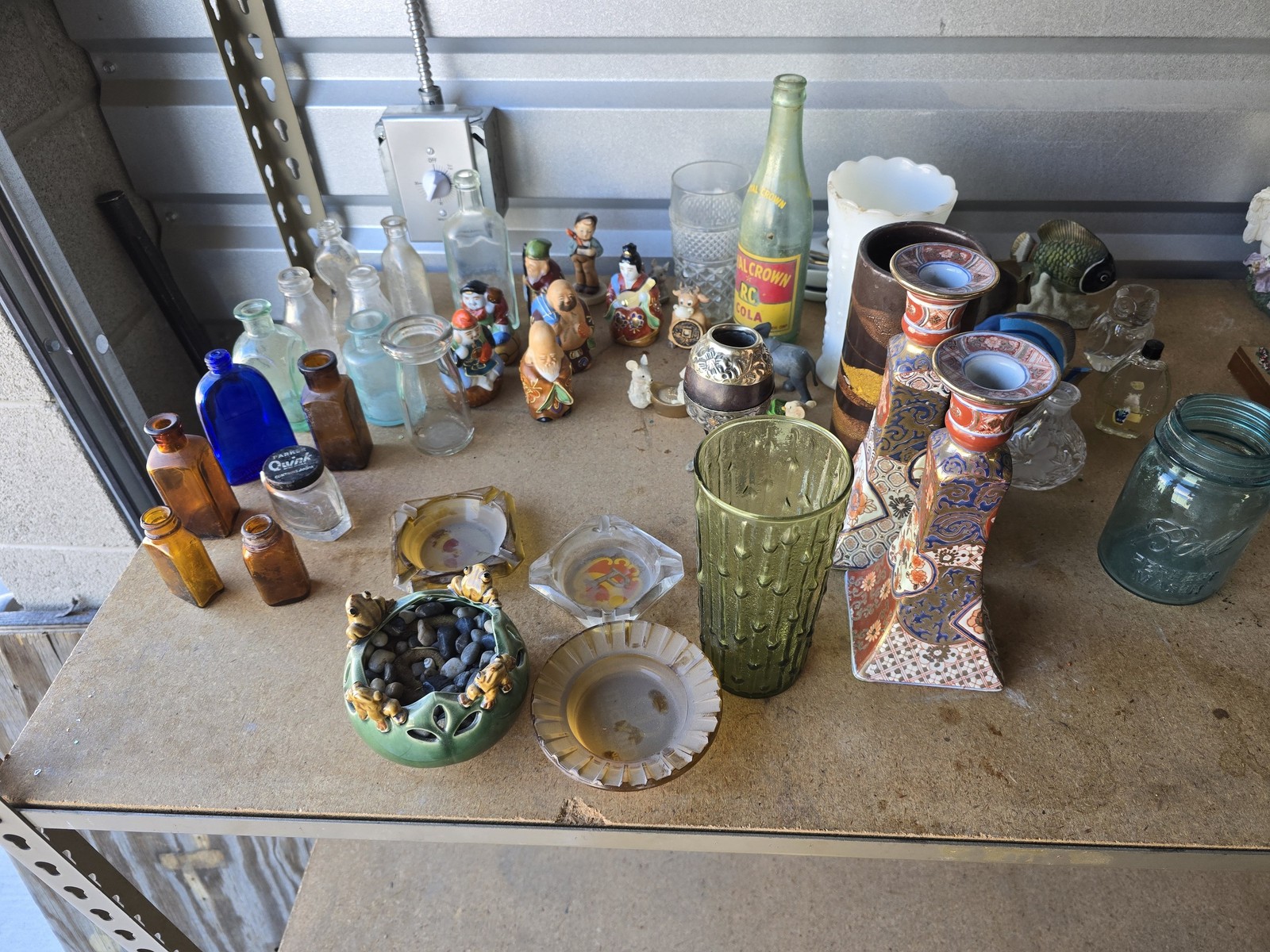 Vintage Antique Lot Bottles Figurines Imari Candlesticks Ashtrays Collectibles Vintage Antique Lot Bottles Figurines Imari Candlesticks Ashtrays Collectibles