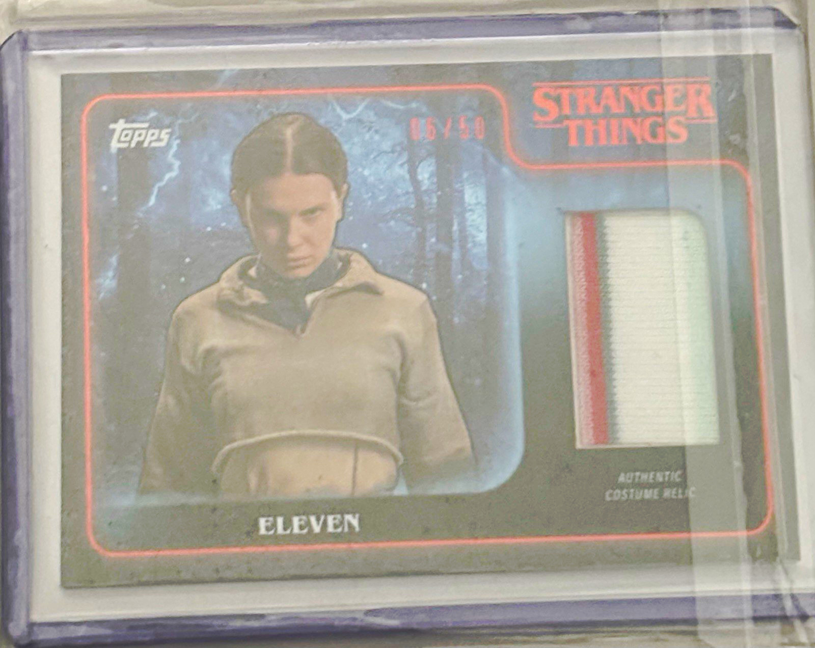 2025 Topps Stranger Things Eleven Blue Costume Relic Trading Card RARE 2025 Topps Stranger Things Eleven Blue Costume Relic Trading Card RARE