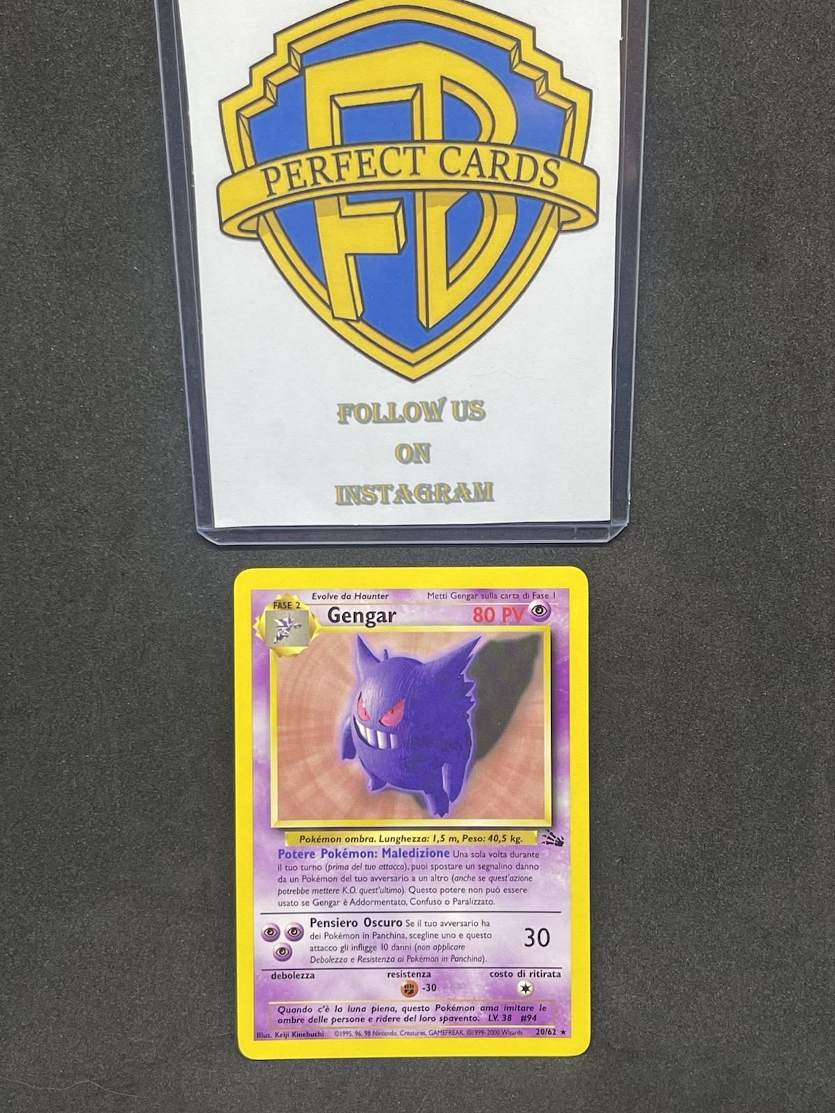 POKÉMON FOSSIL UNLIMITED GENGAR RARE NONHOLO 20/62 NM POKÉMON FOSSIL UNLIMITED GENGAR RARE NONHOLO 20/62 NM