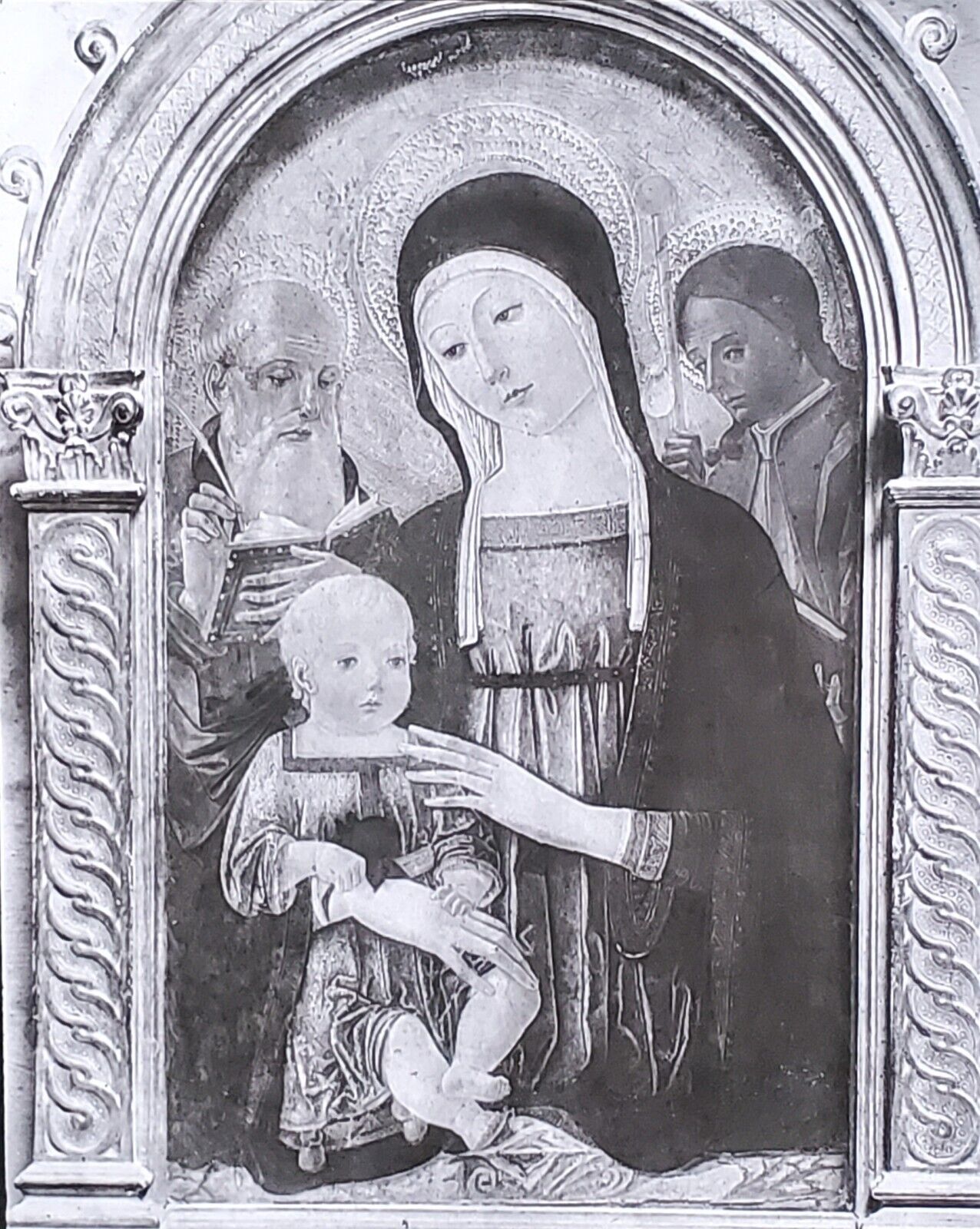 Madonna With Saints, Benvenuto di Giovanni, Magic Lantern Glass Slide
