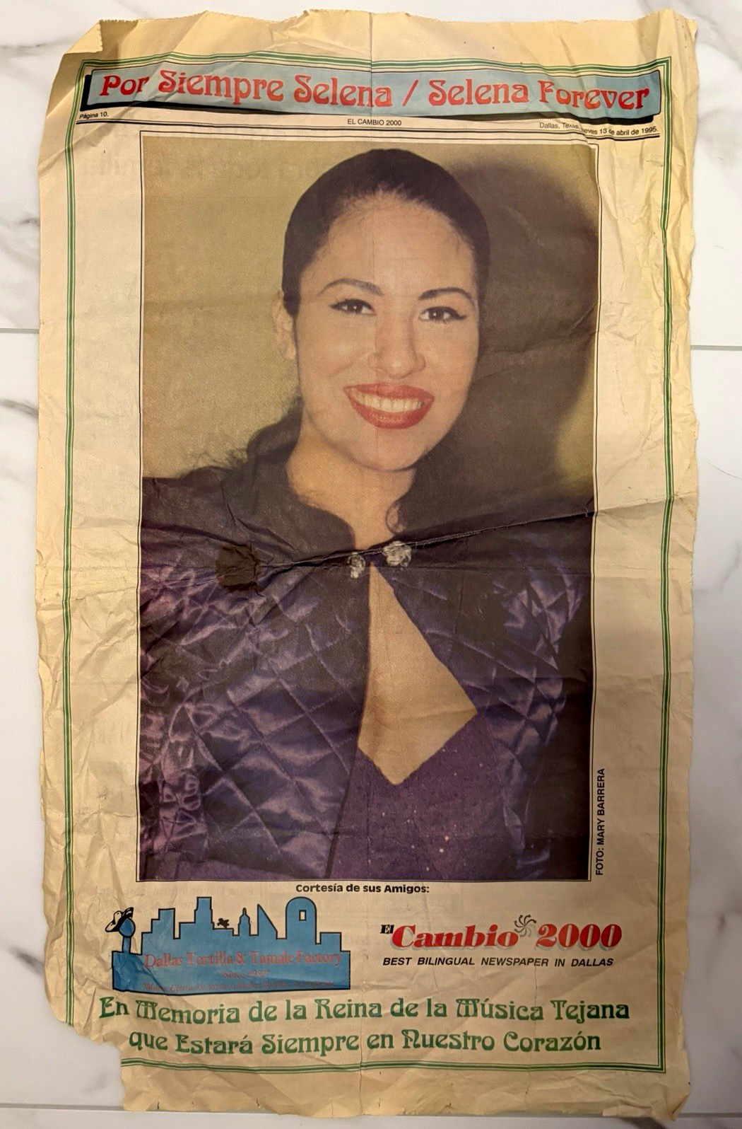 Dallas Texas Newspaper Insert April 1995 Por Siempre Selena Vintage VERY RARE Dallas Texas Newspaper Insert April 1995 Por Siempre Selena Vintage VERY RARE