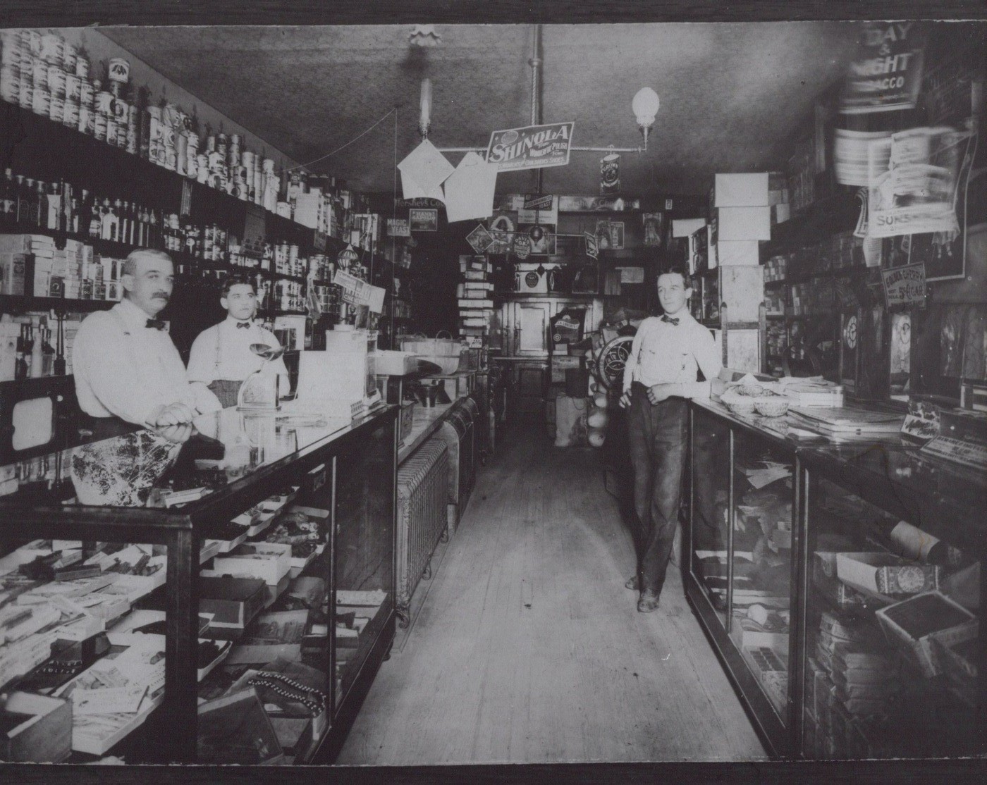 Allentown PA General Store Interior Shinola Cigars Clerks 1910s - 1970s Photo Allentown PA General Store Interior Shinola Cigars Clerks 1910s - 1970s Photo
