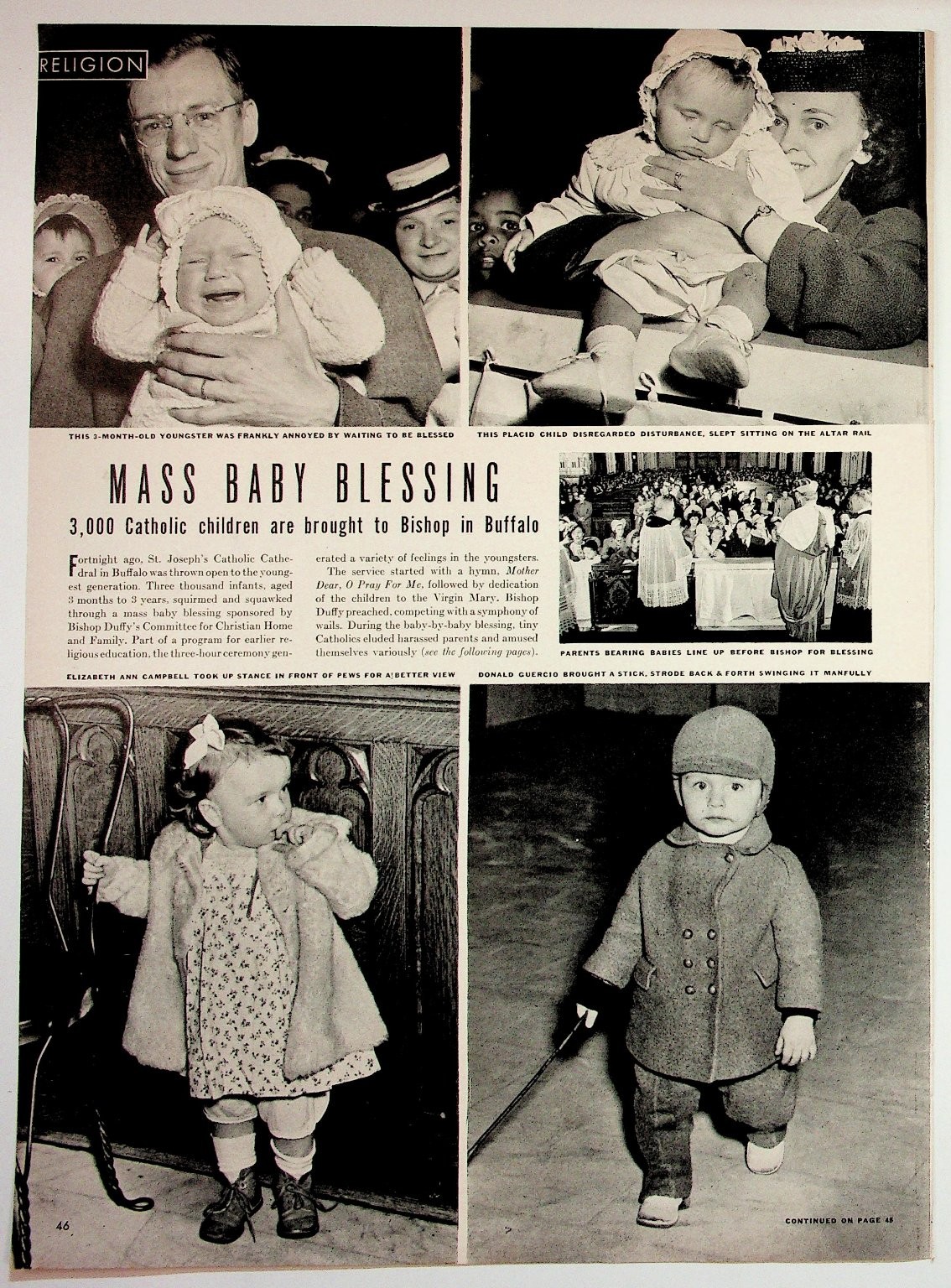 Vintage 1930s 40s Mass Baby Blessing Buffalo Catholic Church Magazine Article