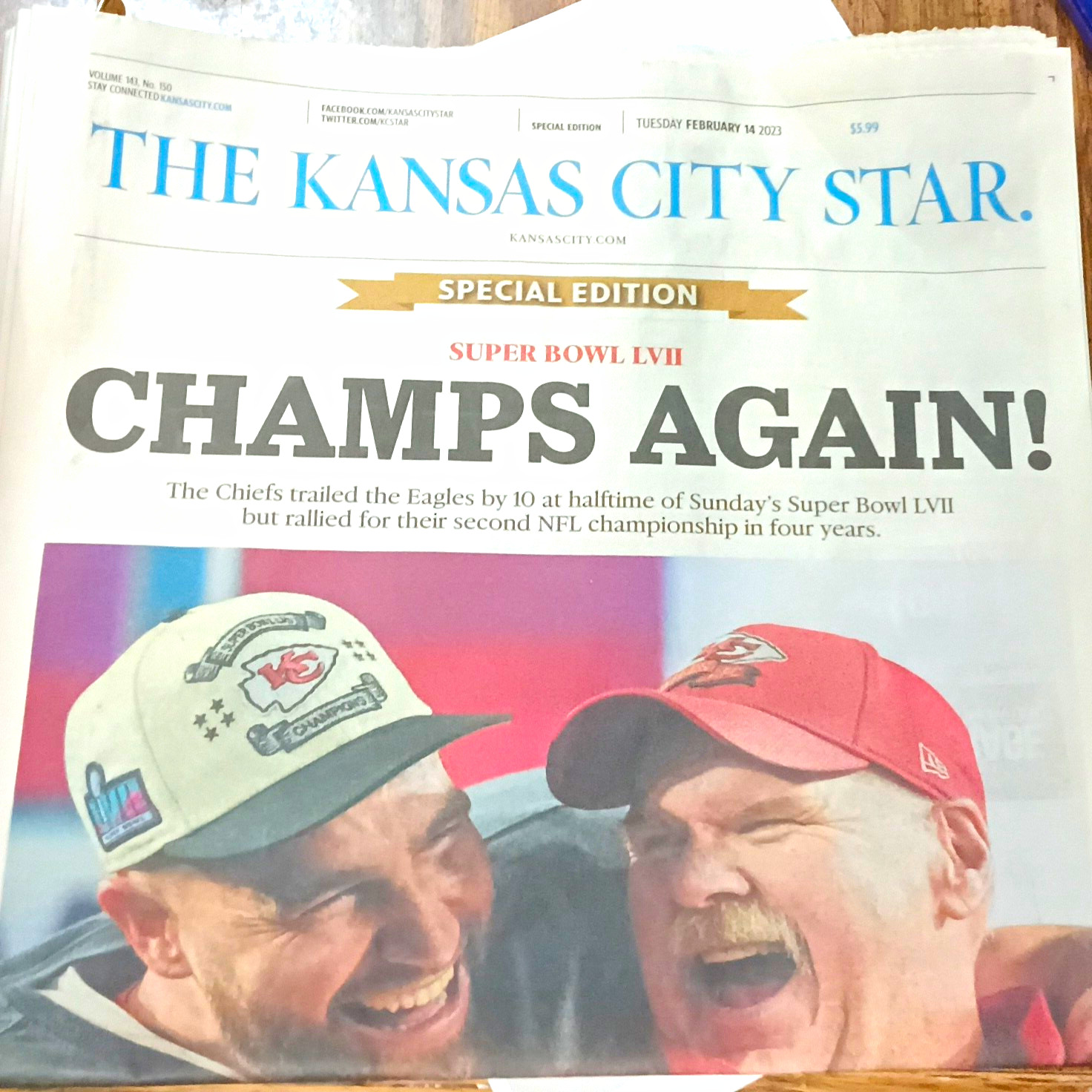 The Kansas City Star Special Edition "CHAMPS AGAIN" Super Bowl LVII The Kansas City Star Special Edition "CHAMPS AGAIN" Super Bowl LVII